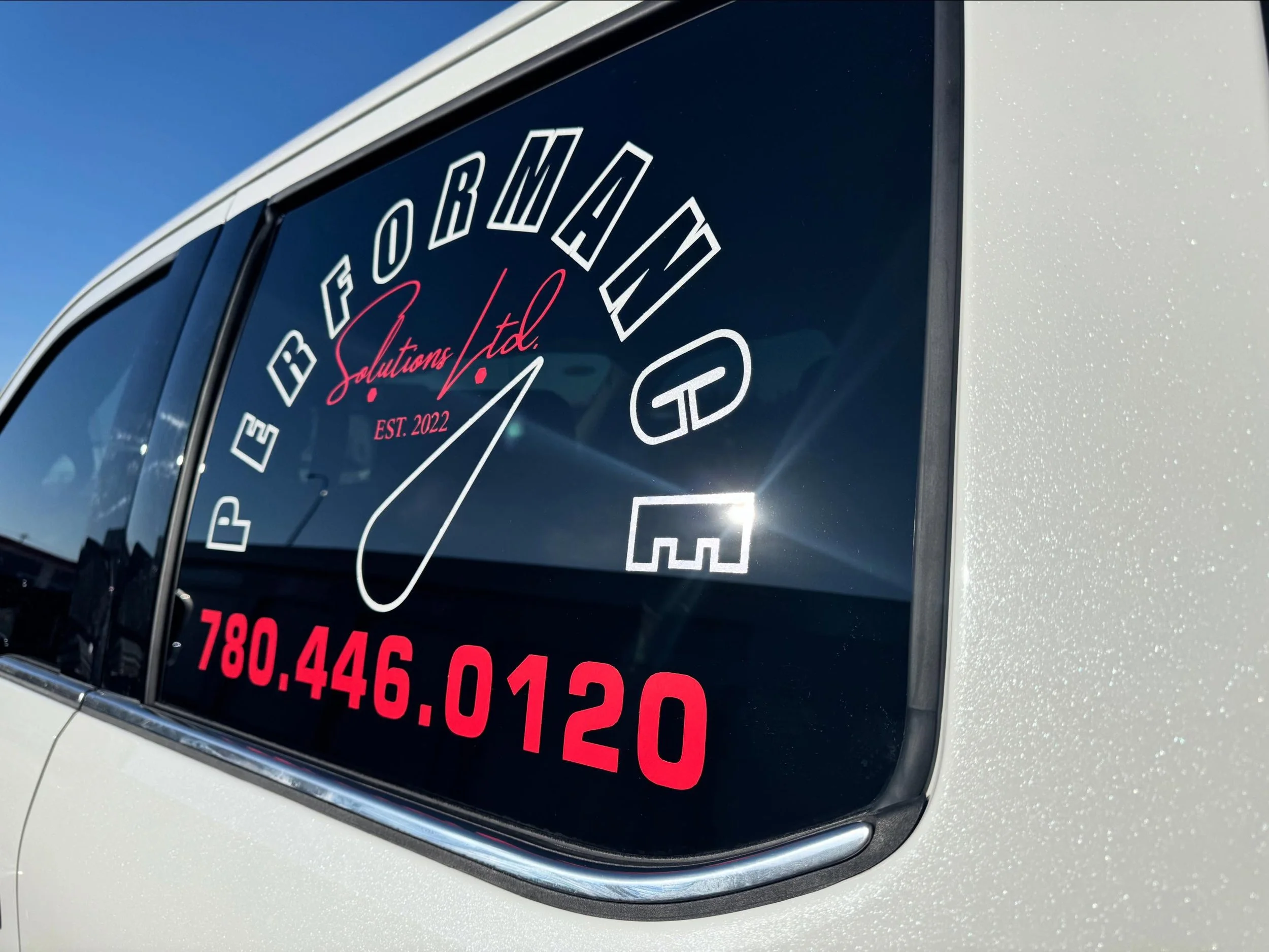 Sharp look with new window decals. 😎👌🏽 #graphics #camrose #signs #windowdecals #vechiclewraps