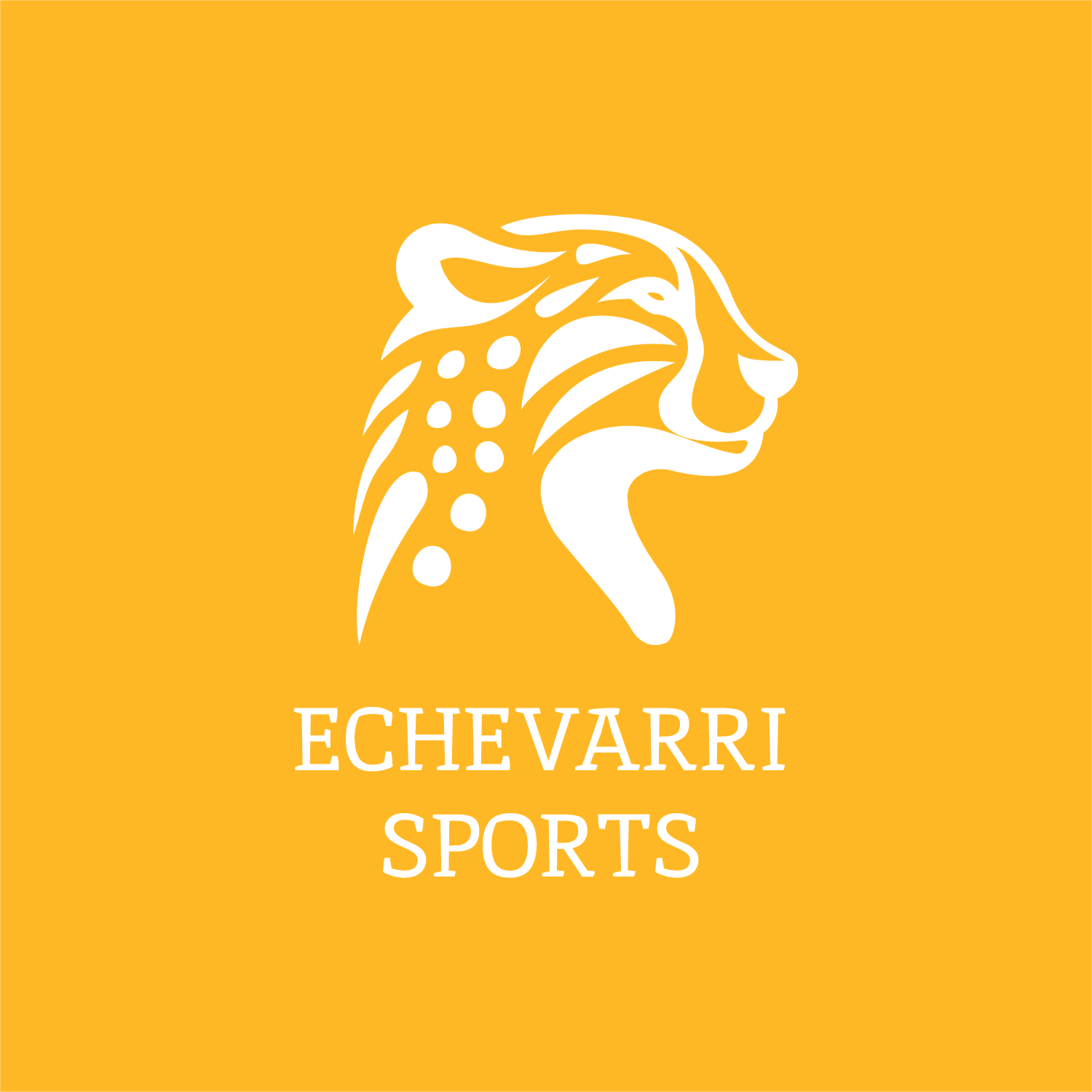 Echevarri Sports Logos 24 Yellow Background, White Cheetah.png
