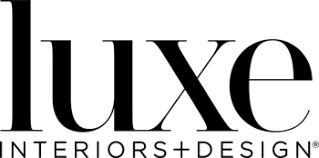 Luxe Interiors + Design logo with black text on a white background.
