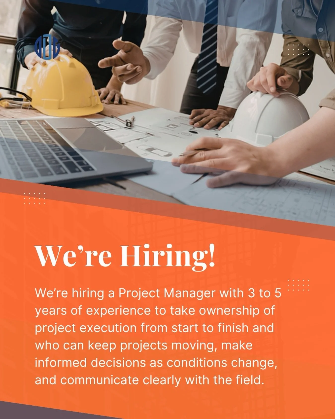 We&rsquo;re hiring a Project Manager with 3 to 5 years of experience to take ownership of project execution from start to finish.

This role is responsible for managing project scope, schedule, and budget to ensure each job meets its goals and remain