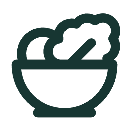 Outline of a bowl of pasta with a fork