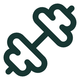 Illustration of a dumbbell with weight plates on each end