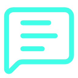 A chat icon with a speech bubble containing three horizontal lines.