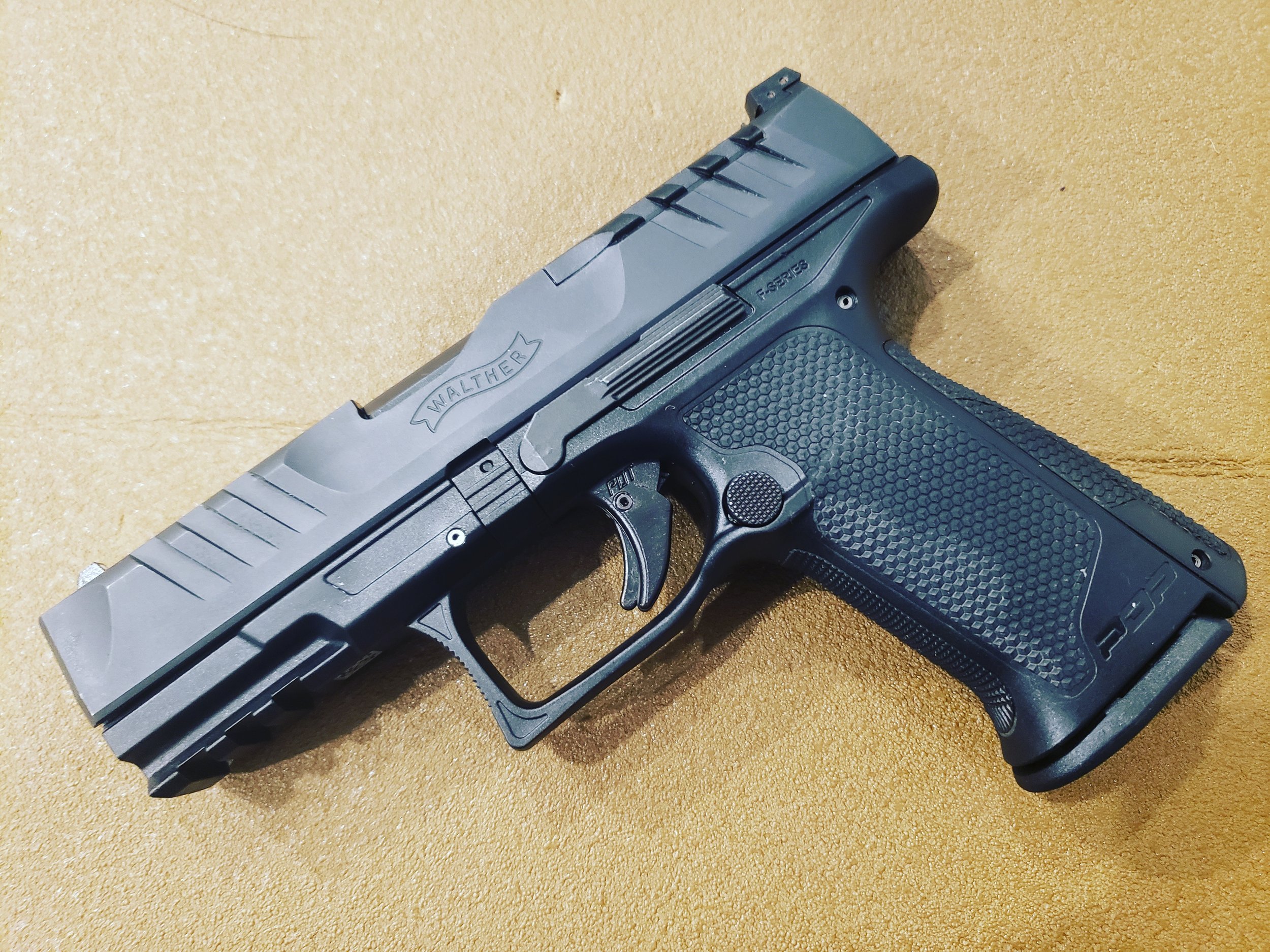 Walther PDP Compact F-series pistol on a table