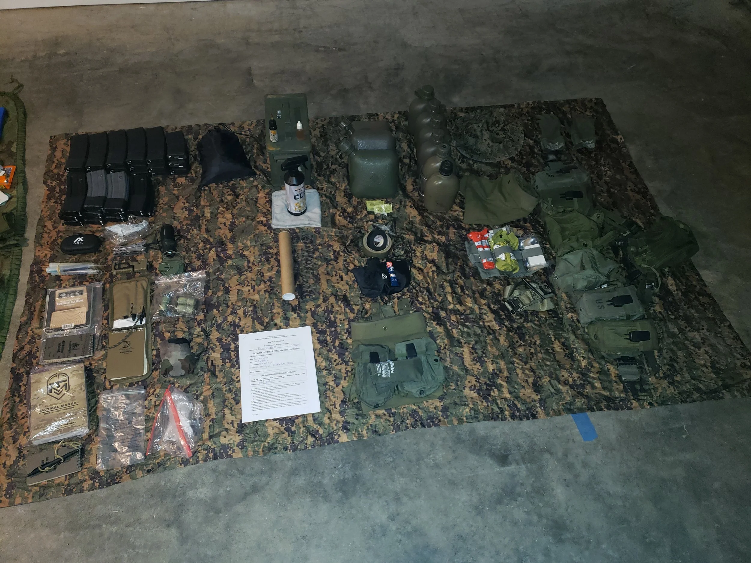 Max Velocity Tactical gear layout