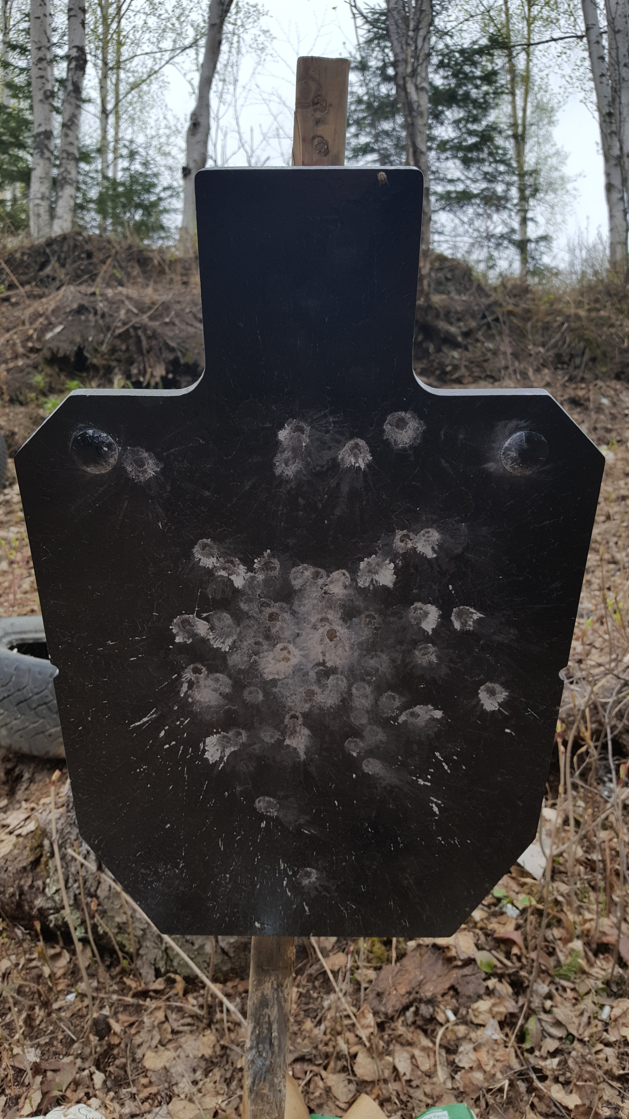 Outdoor range session with steel targets at 25 yards