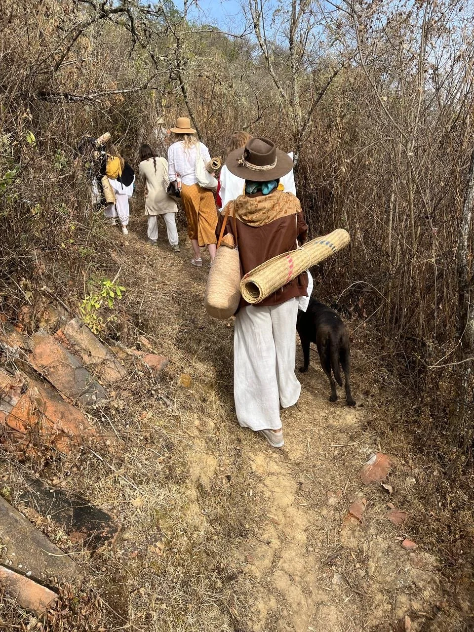 Group preparing for their plant medicine journey at transformational retreat in Oaxaca Mexico