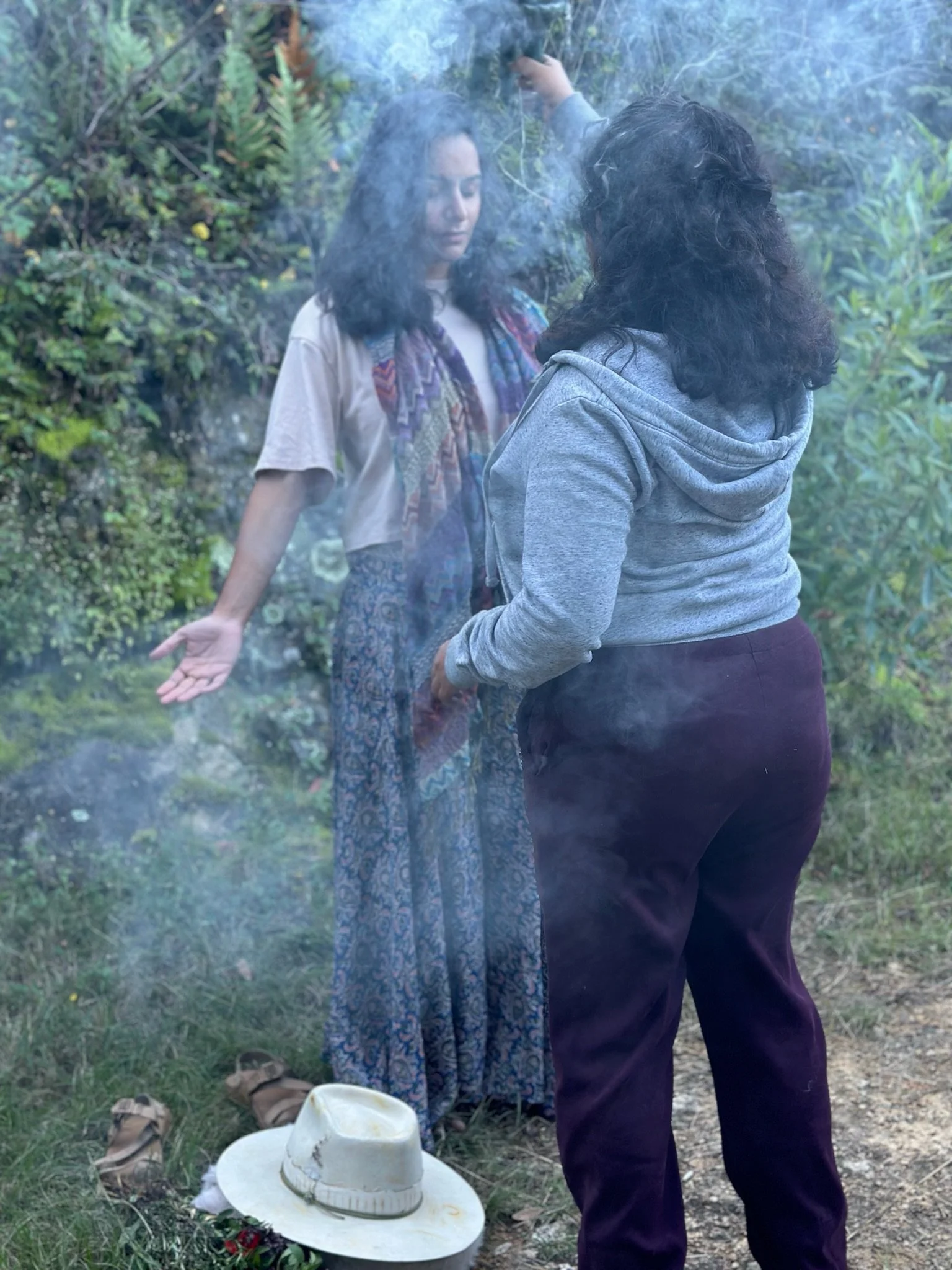 Woman receiving a copal cleansing in Mexico