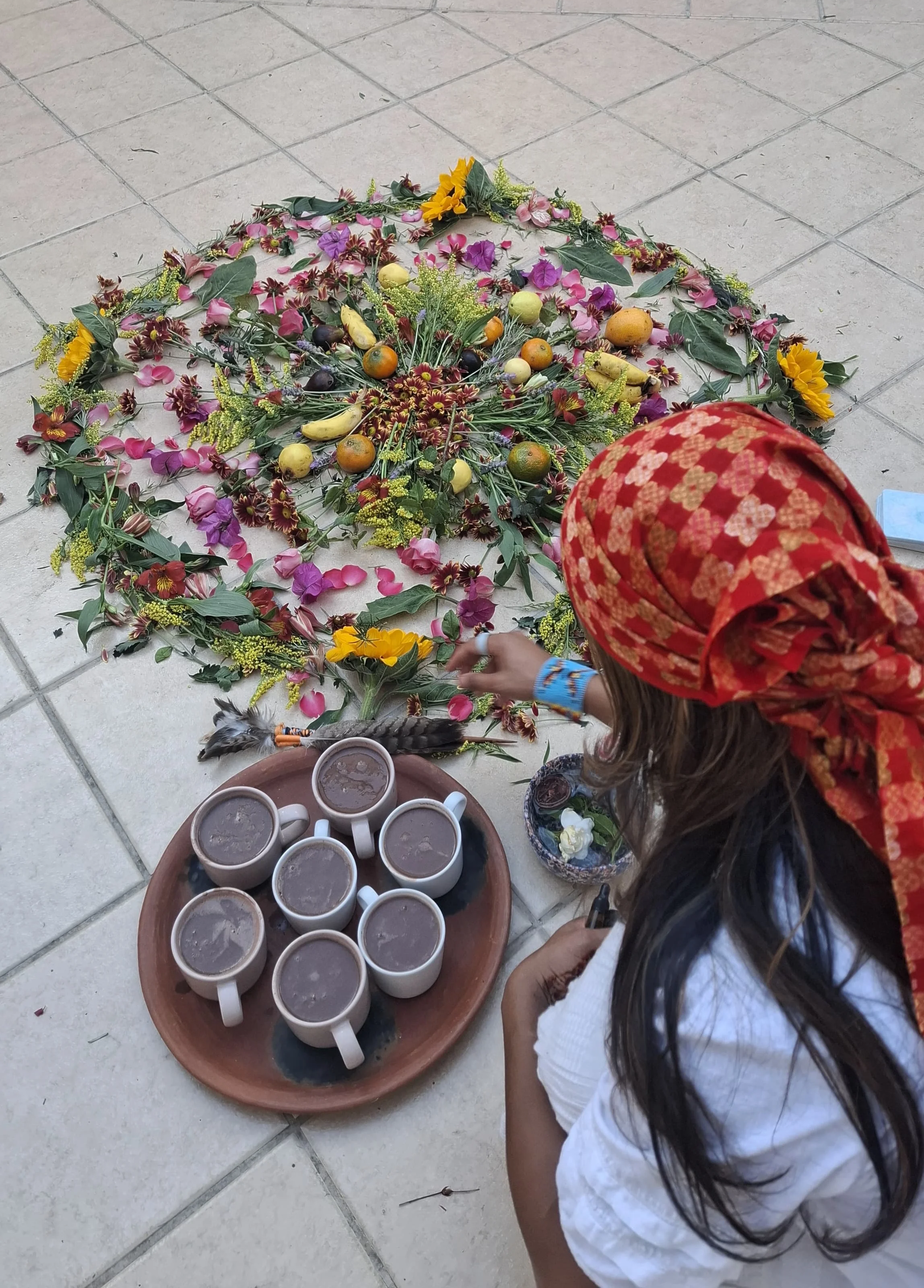 Women in ceremony at Gathering Roots retreat in Oaxaca for burnout healing