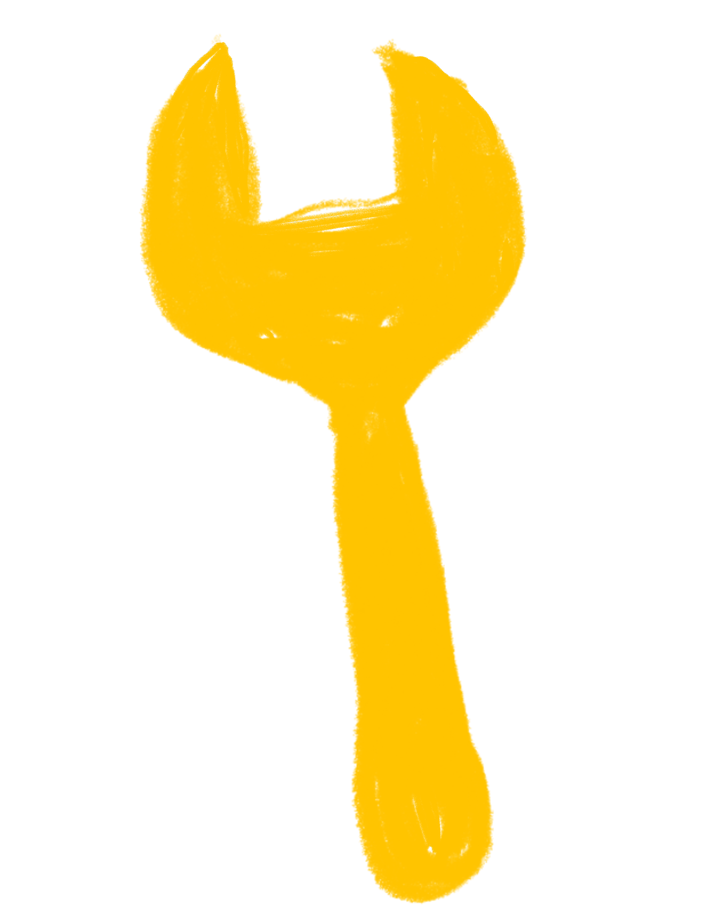 Yellow wrench, illustrating tools for wellbeing.