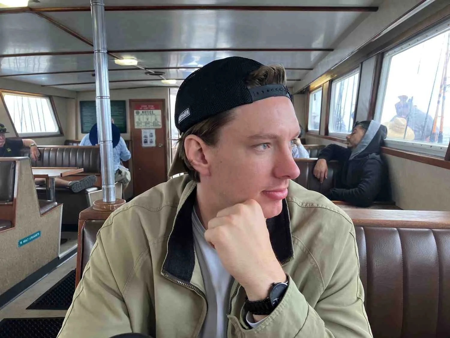 Matt in the cabin.