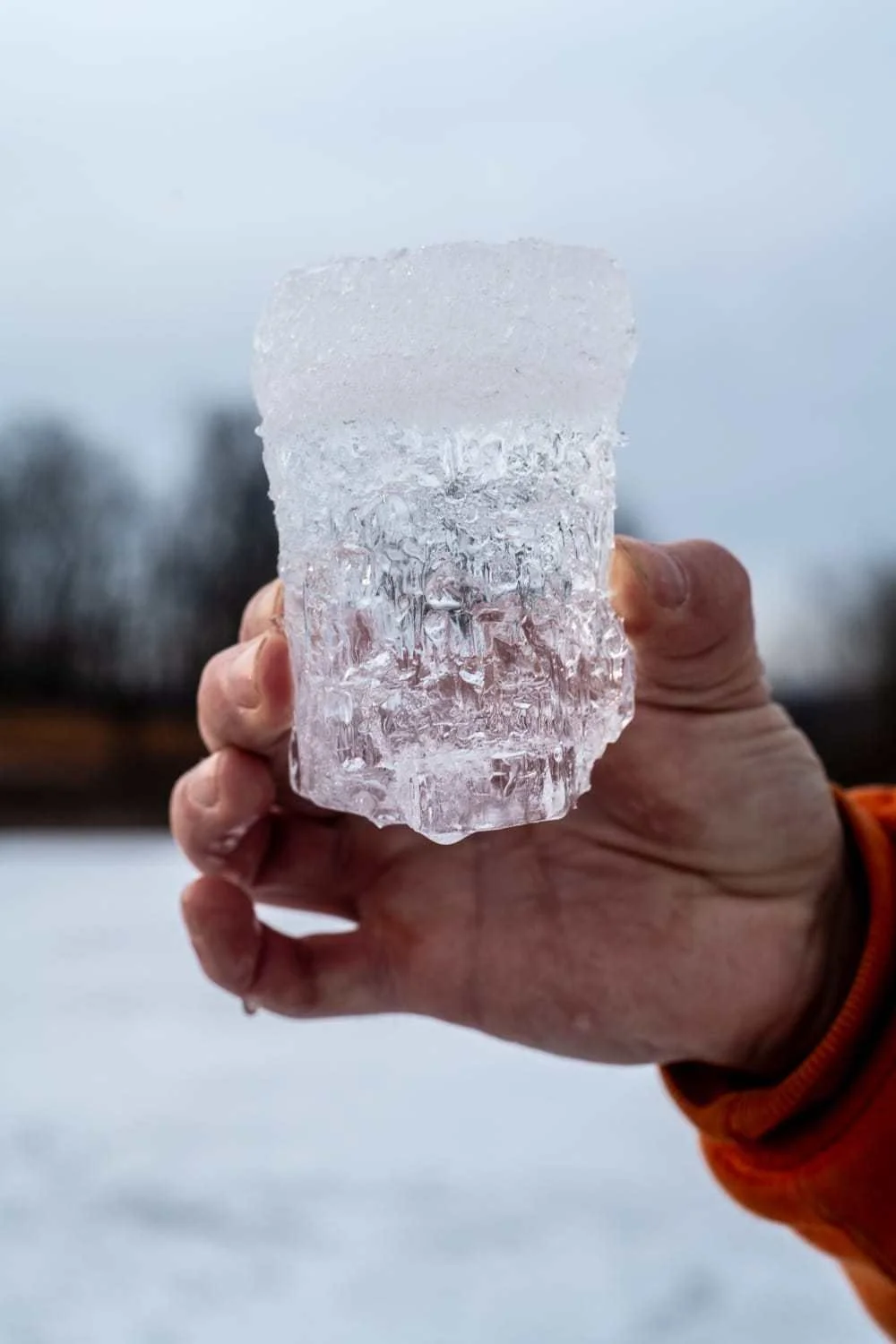 Not the best ice with the striations but it held us.