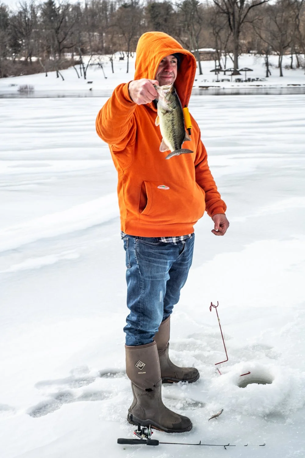 A bass from 40 feet of water.