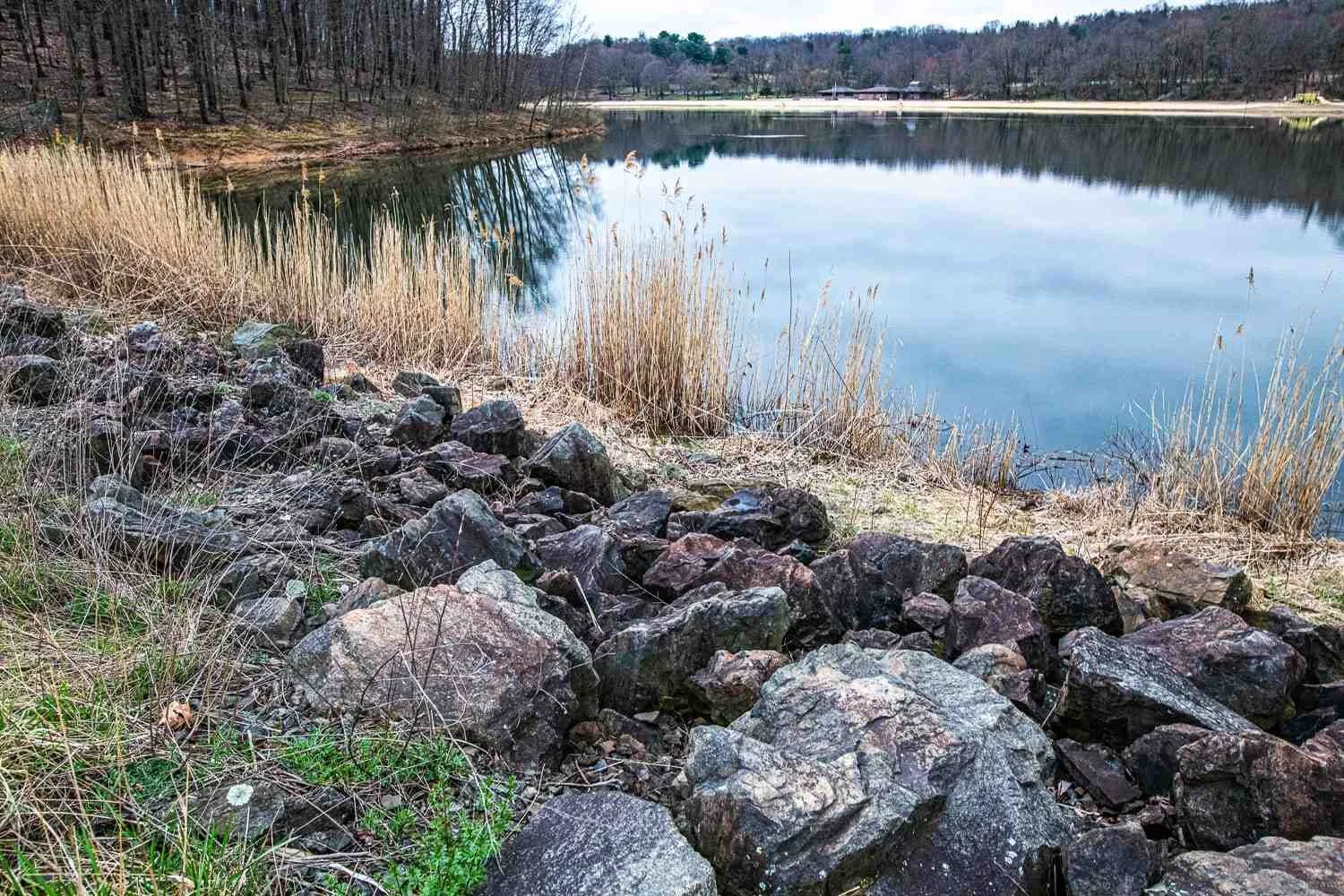 A deep water lake in March.