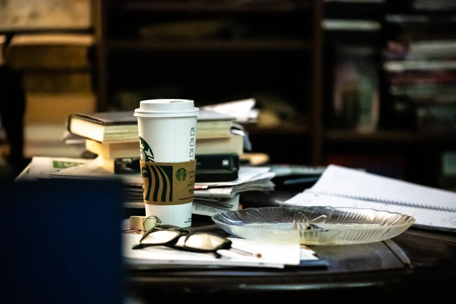 Coffee and a little to eat often accompanies writing and revision.