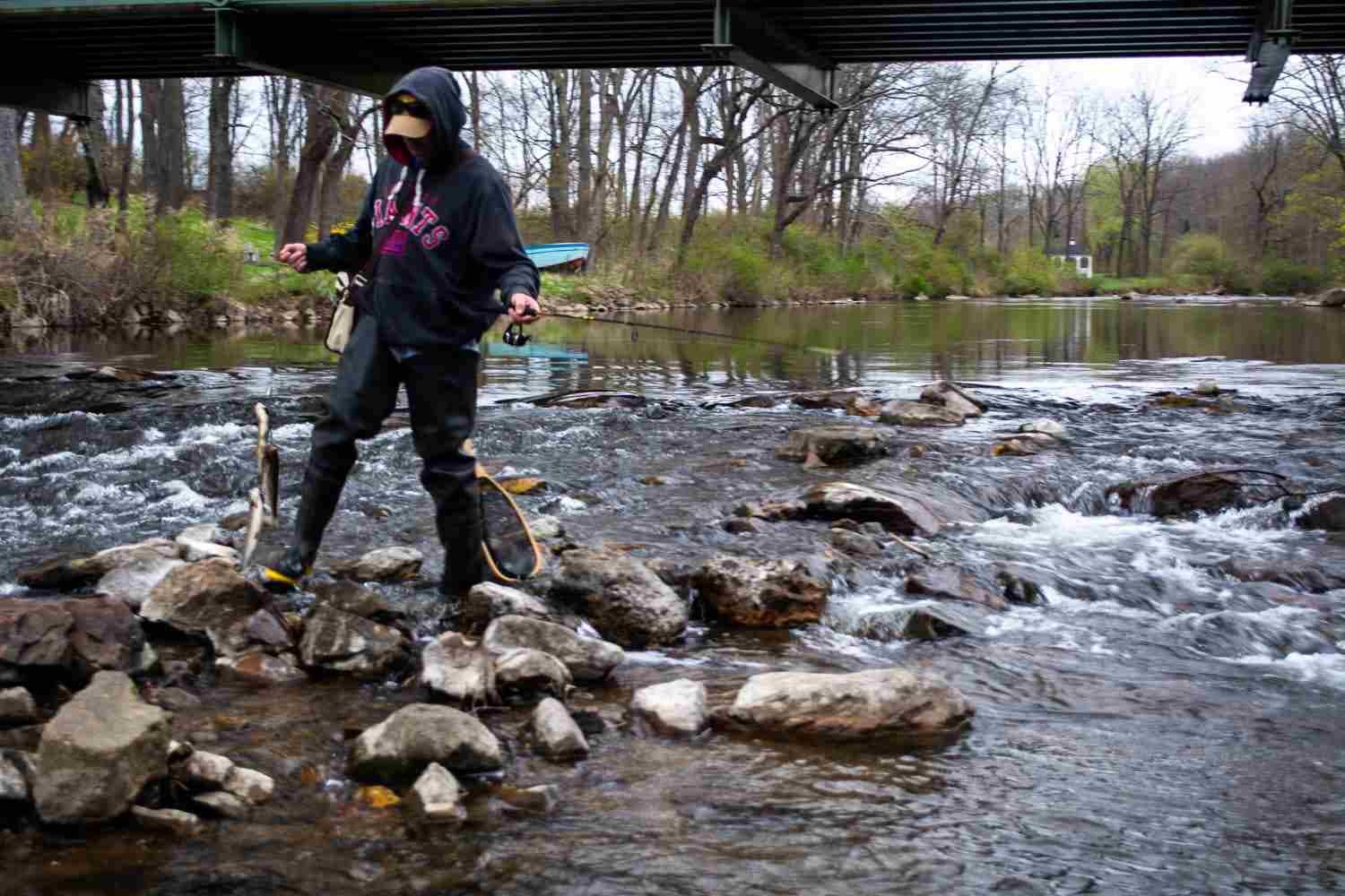 Trout on a stringer.