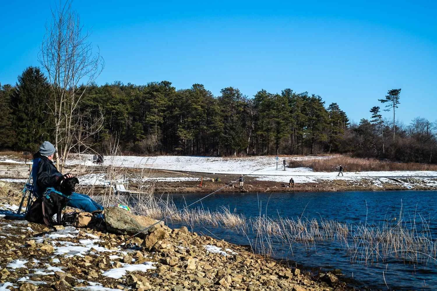 Fred waits on trout.