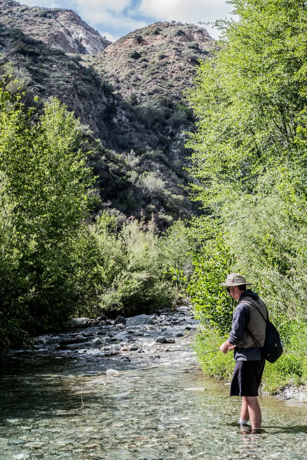 Matt fishes a dry fly after a short cast.