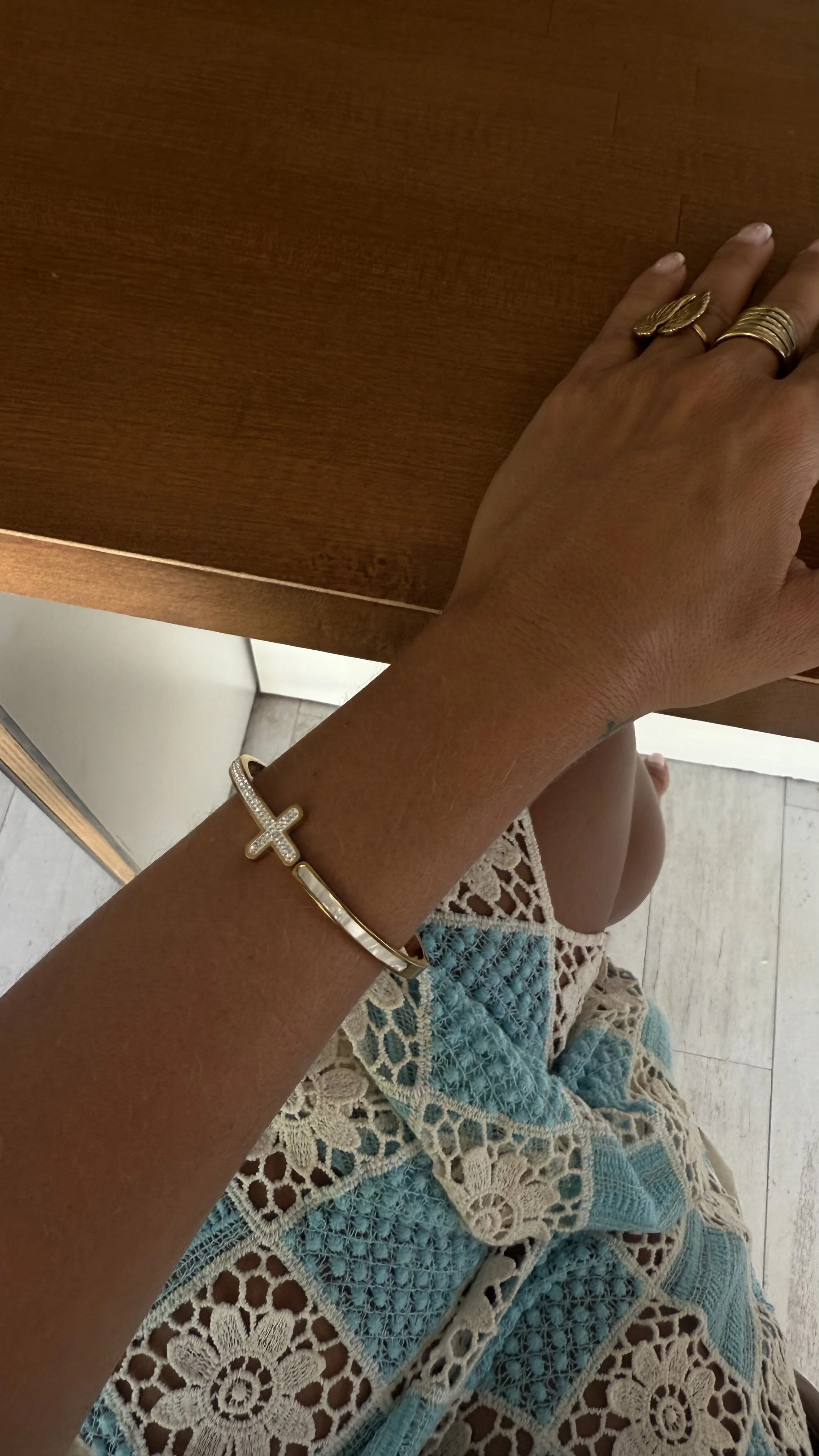 PULSERA ACERO CIRCONITA CRUZ