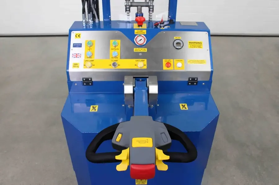 detail of electric powered drive wheel and tiller