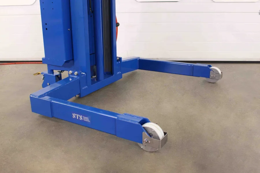 image showing the legs of the stacker