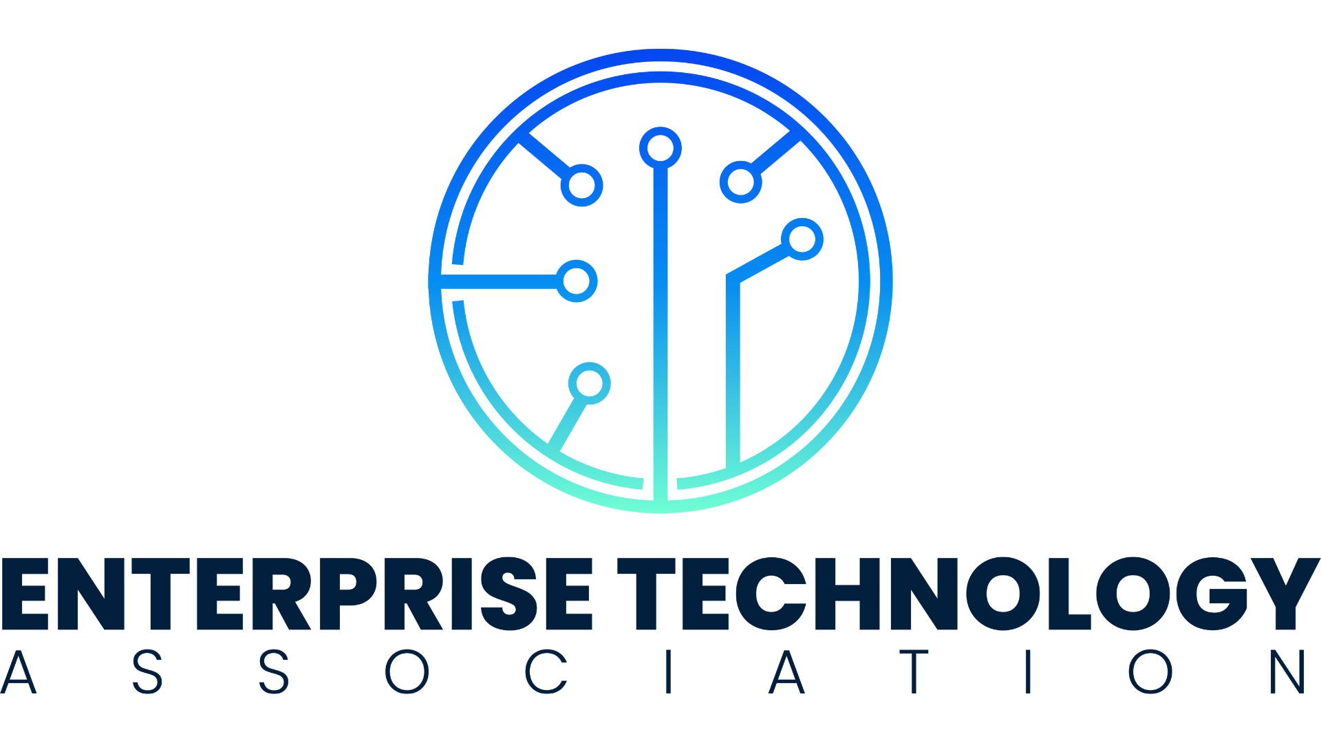 Logo of the Enterprise Technology Association featuring a stylized circuit board icon in blue and green with the organization name in bold dark blue and light blue text.