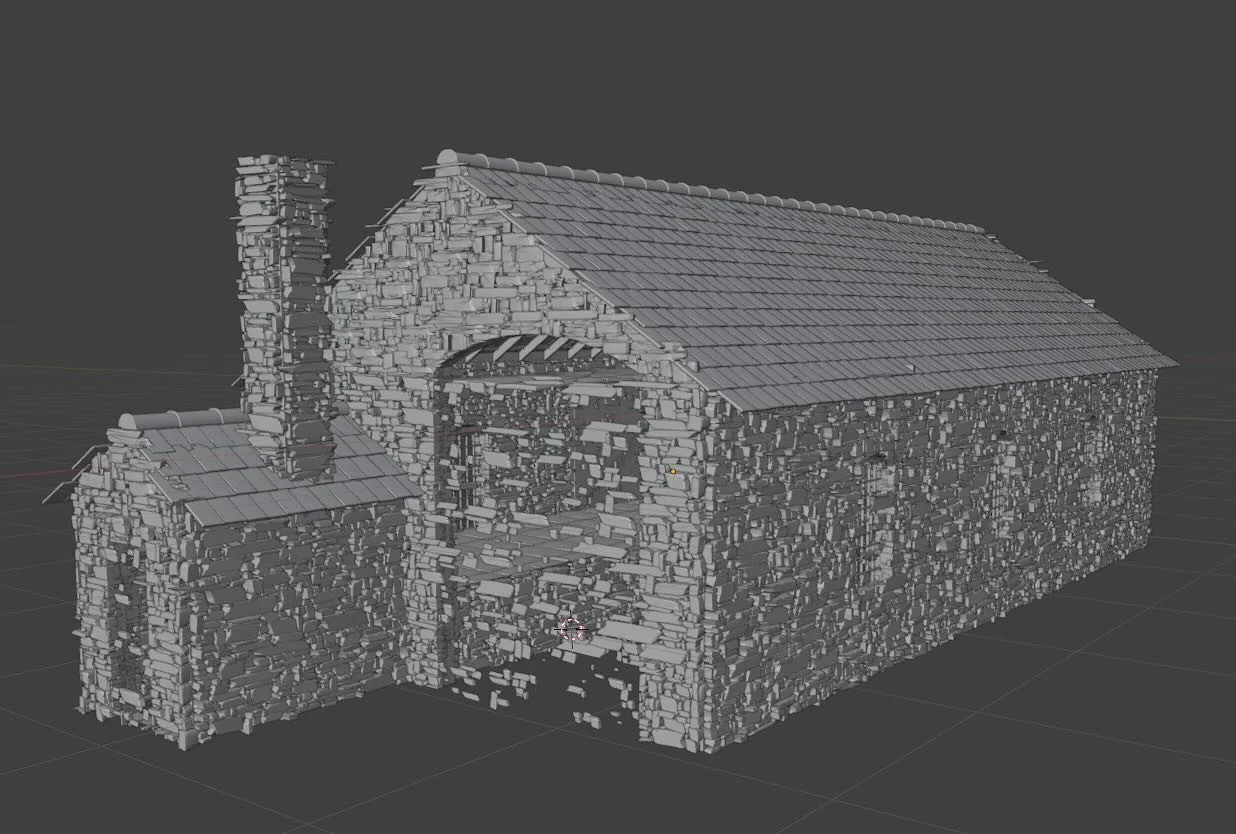 This is my latest 100% computer generated model of a goods shed. It&rsquo;s taken several days for the program to run and I&rsquo;ve made some improvements to the slatework, barge boards and guttering since then. I&rsquo;ve got a week away from home 