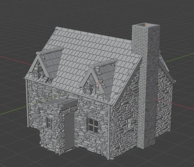 This is the first draft of this model, with cladding. I&rsquo;m going to have a play with it. It still looks like a modern house.