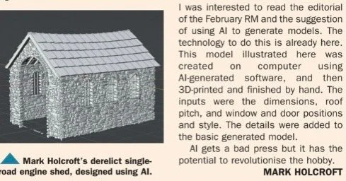 I wonder how my younger self would feel about this. A letter published in the March edition of Railway Modeller!