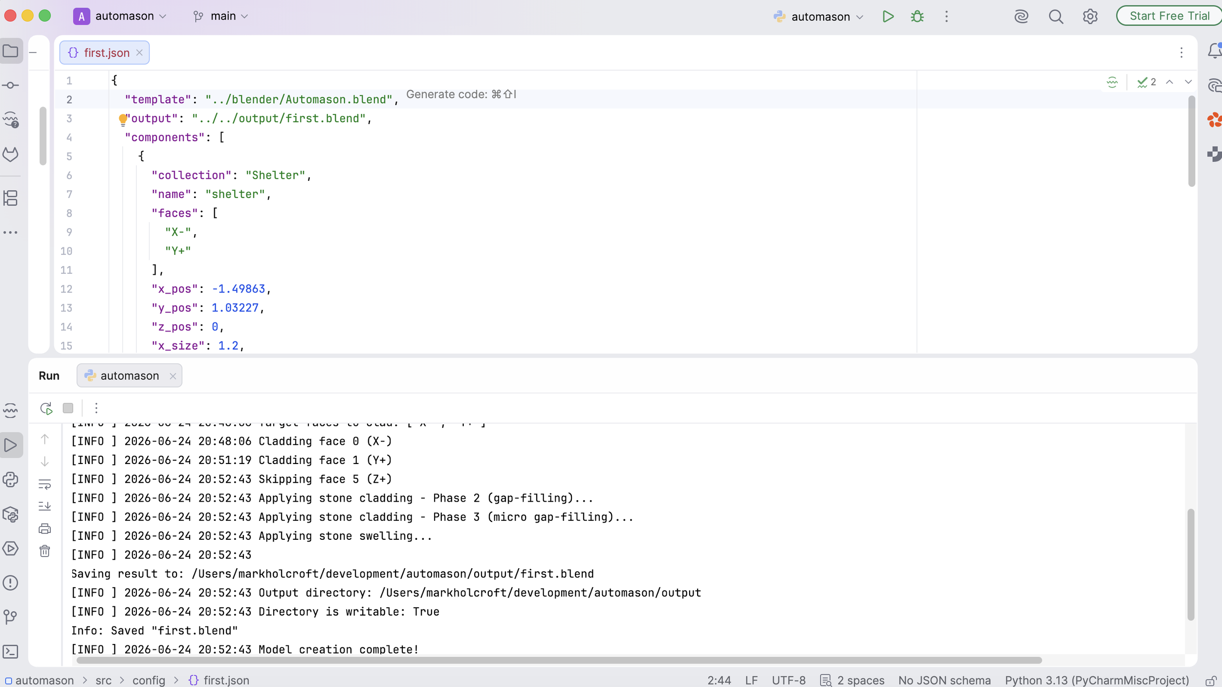 Generating a Config File