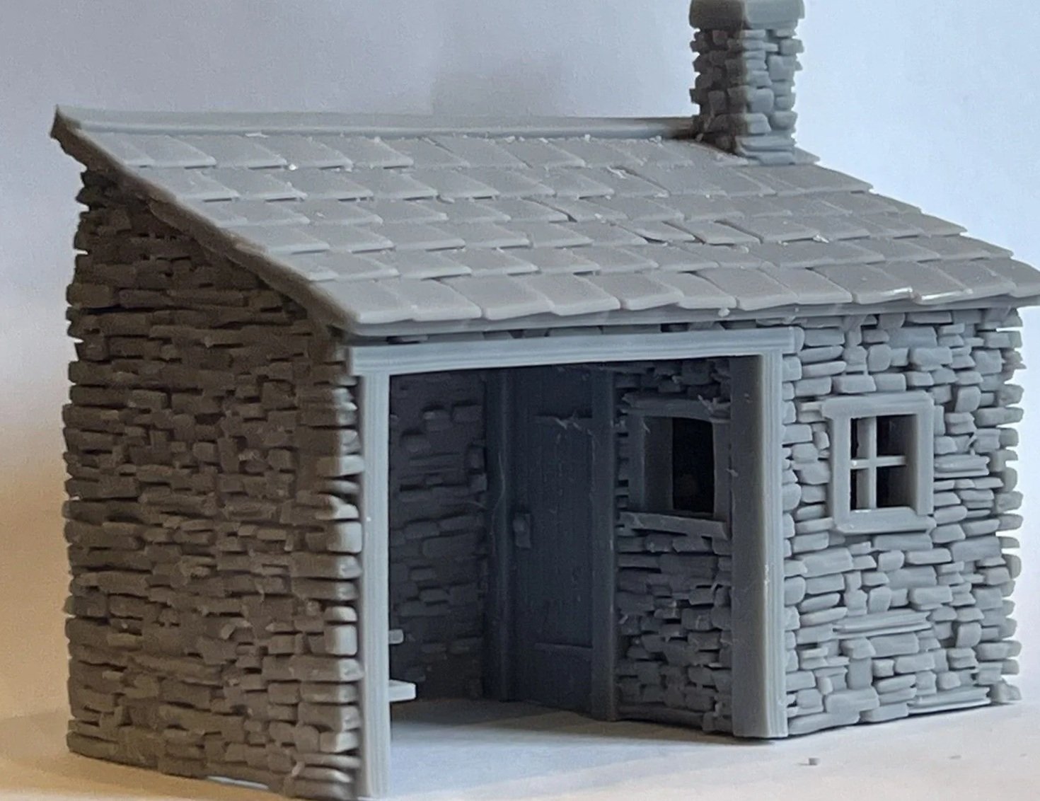 7mm / O / NG7 scale stone ticket office shelter for model railways