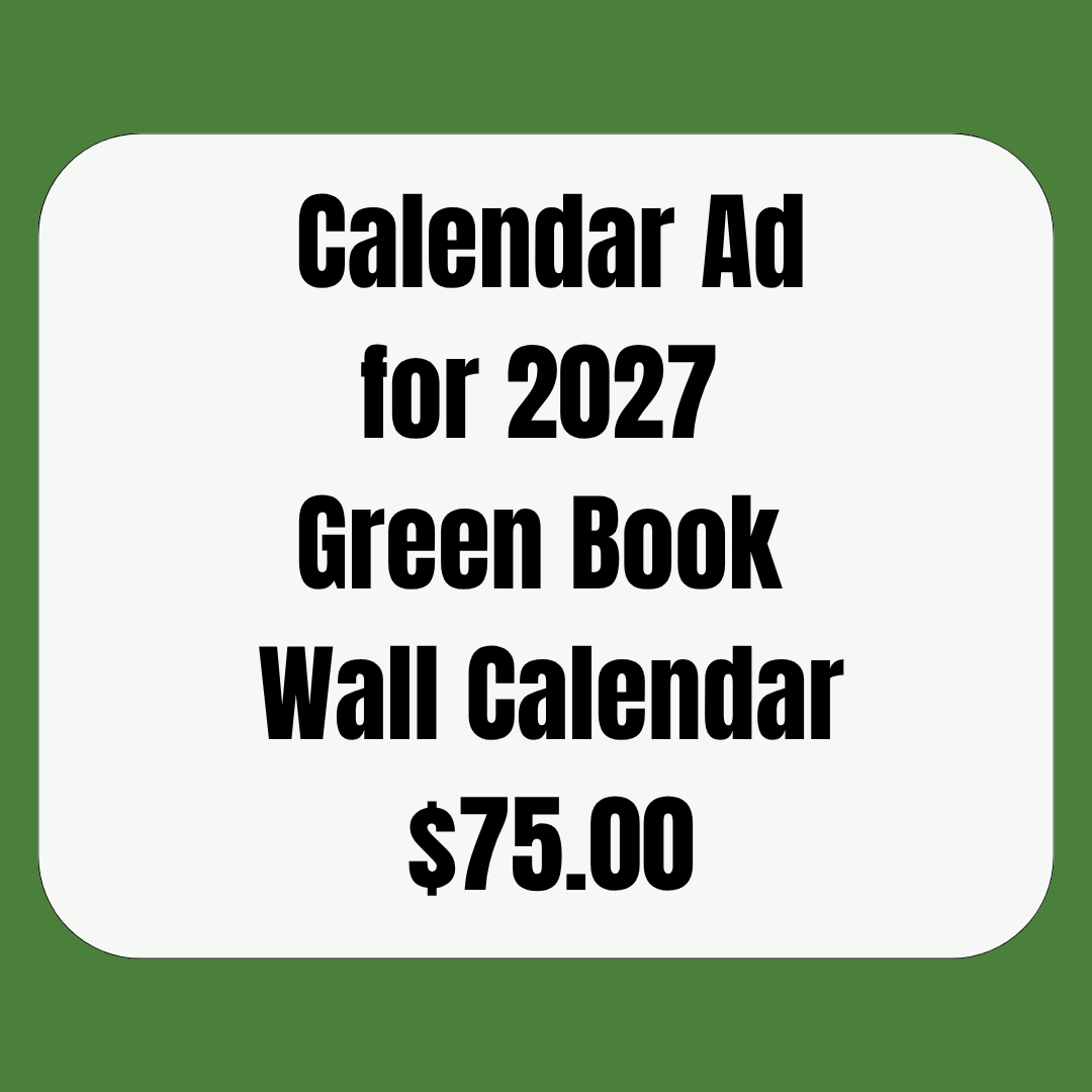 Calendar Ad for 2027 Green Book Wall Calendar