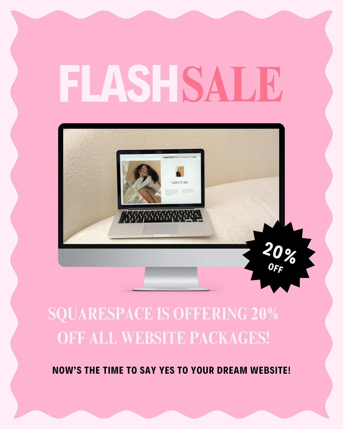 BIG NEWS! Small bizz owners - now is the time!! I just saved $200+ this year in switching to the annual Squarespace plan during their 20% off promo! 
How’s the time to say YES to your dream website & secure this amazing promo deal to have