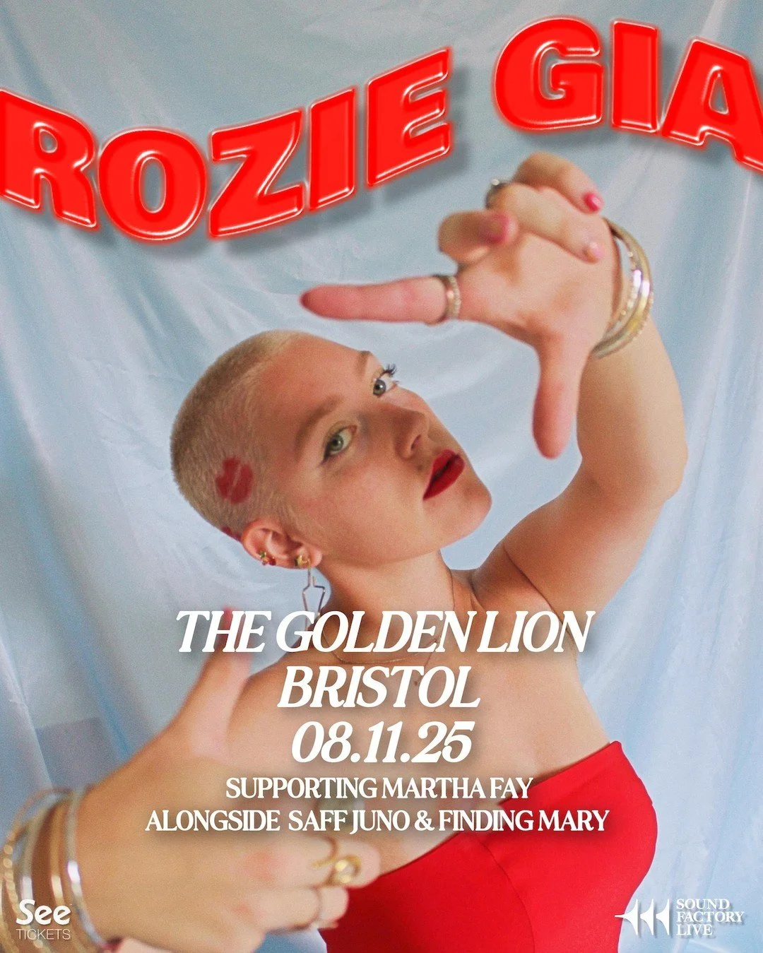 LESS THAN 3 WEEKS TO GO UNTIL ROZIE GIA TAKES THE GOLDEN LION STAGE..... alongside Saff Juno &amp; Finding Mary, supporting Martha Fay! 🤩🔥

Grab your tickets now! 🎟️🔗
