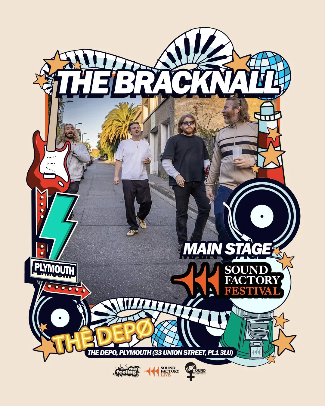 The Bracknall are an Essex-based indie-rock band known for their modern guitar-driven tunes that consistently sell out shows UK-wide. The band gained momentum with the release of their 2022 album Going Nowhere Fast and 2025 follow-up Falling Out Of V