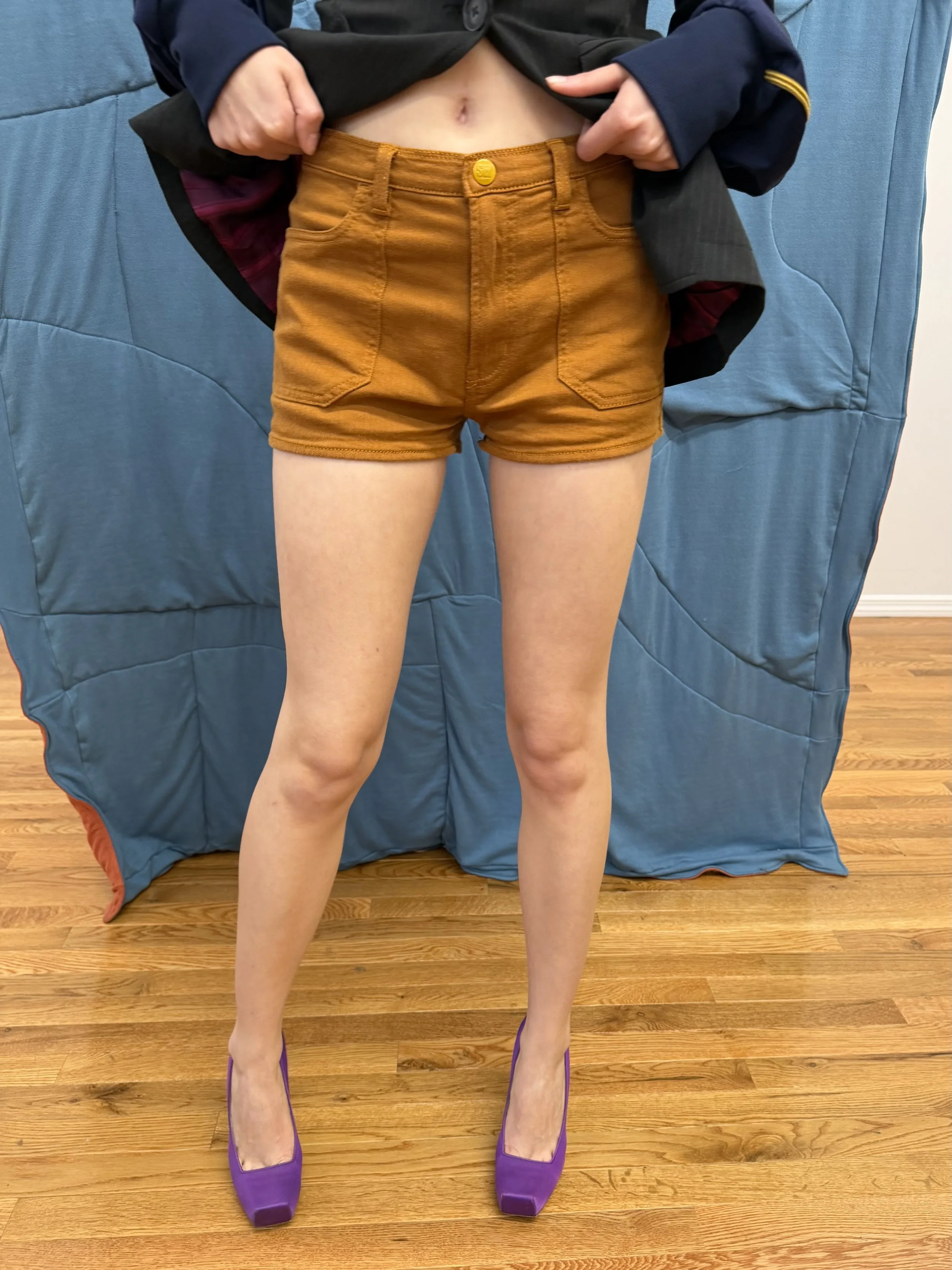 Orange Mini Shorts