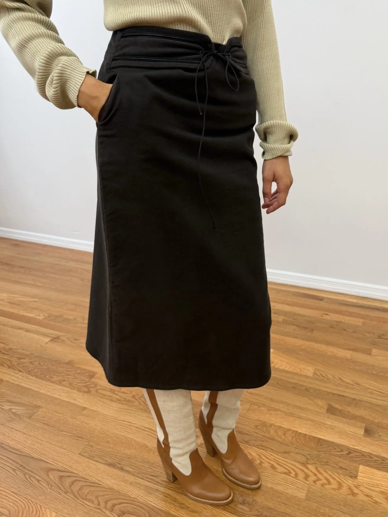 Corduroy Lace Up Skirt