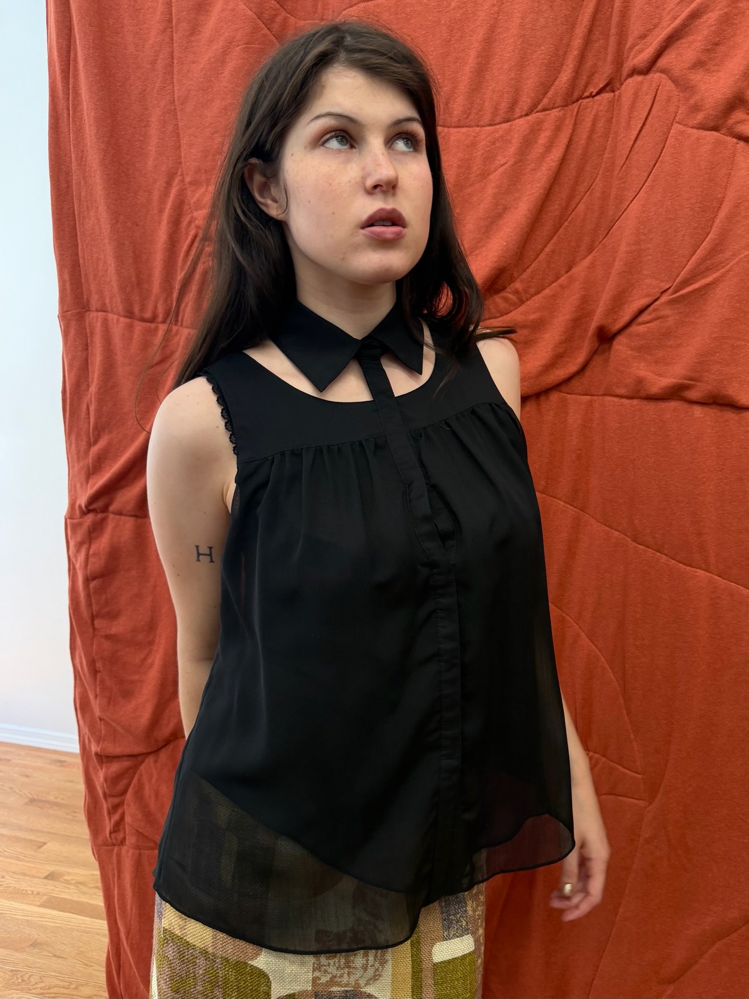Sheer Collar Top