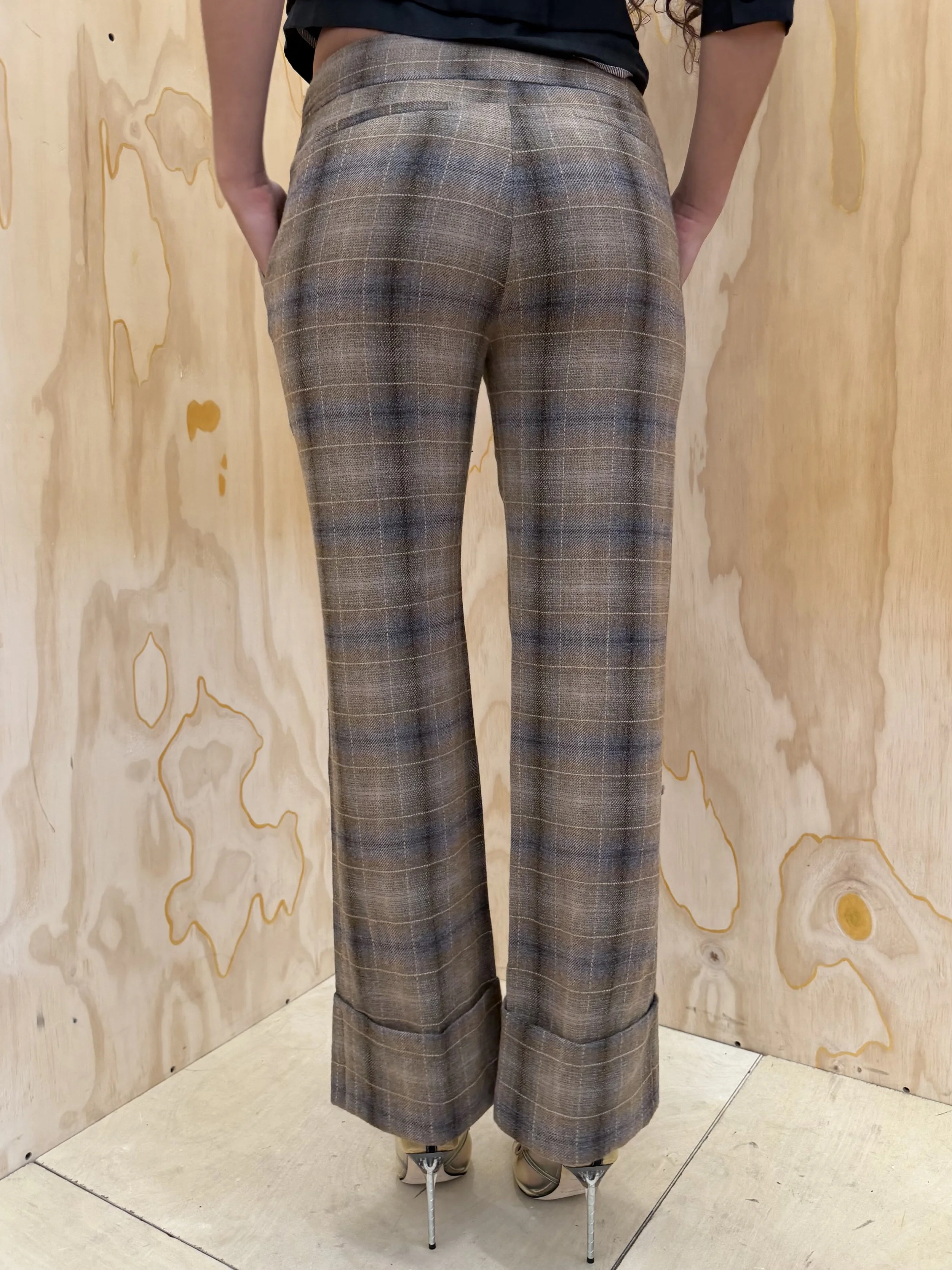 Plaid Wool Trousers
