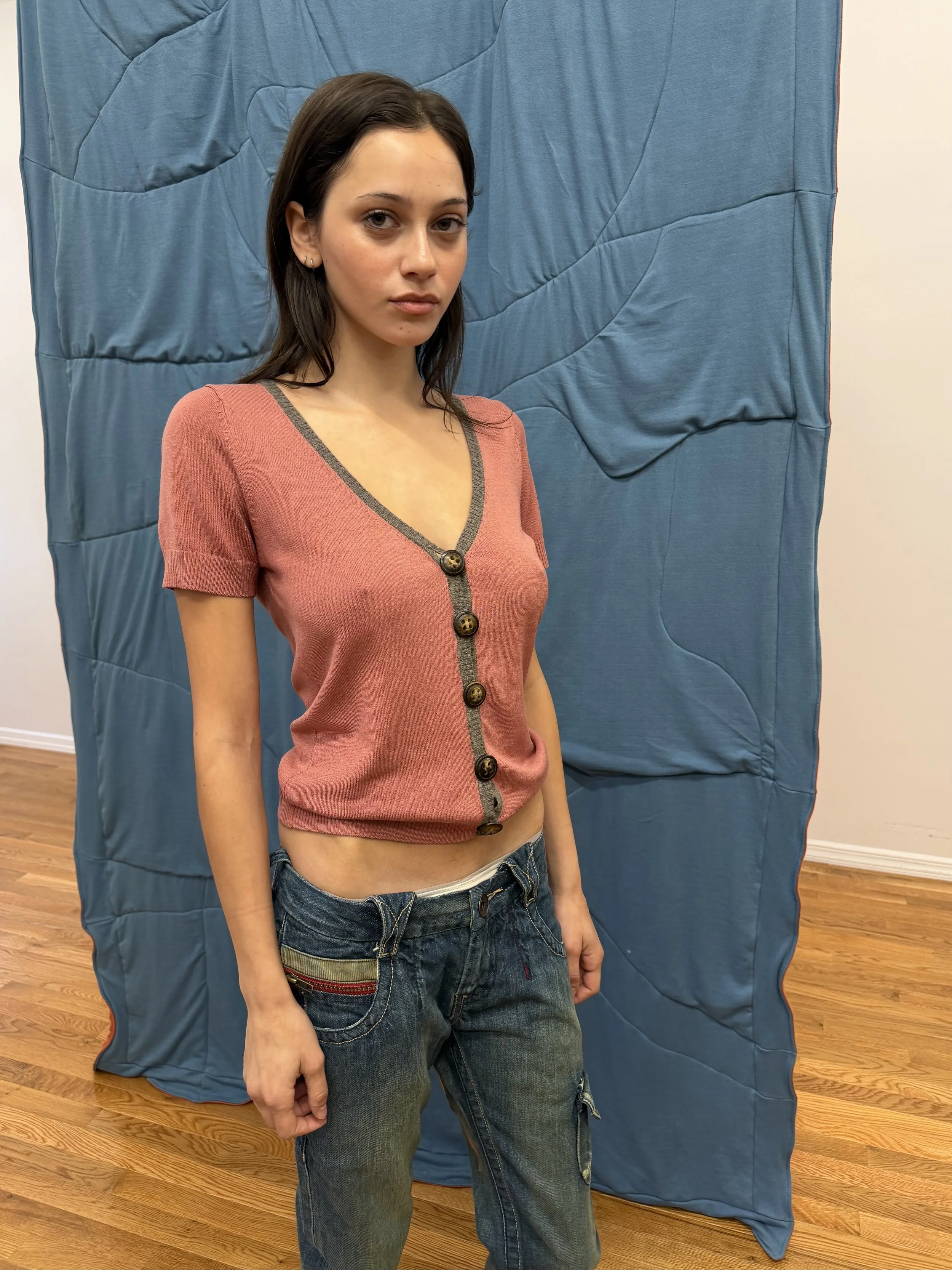 Pink Button Top