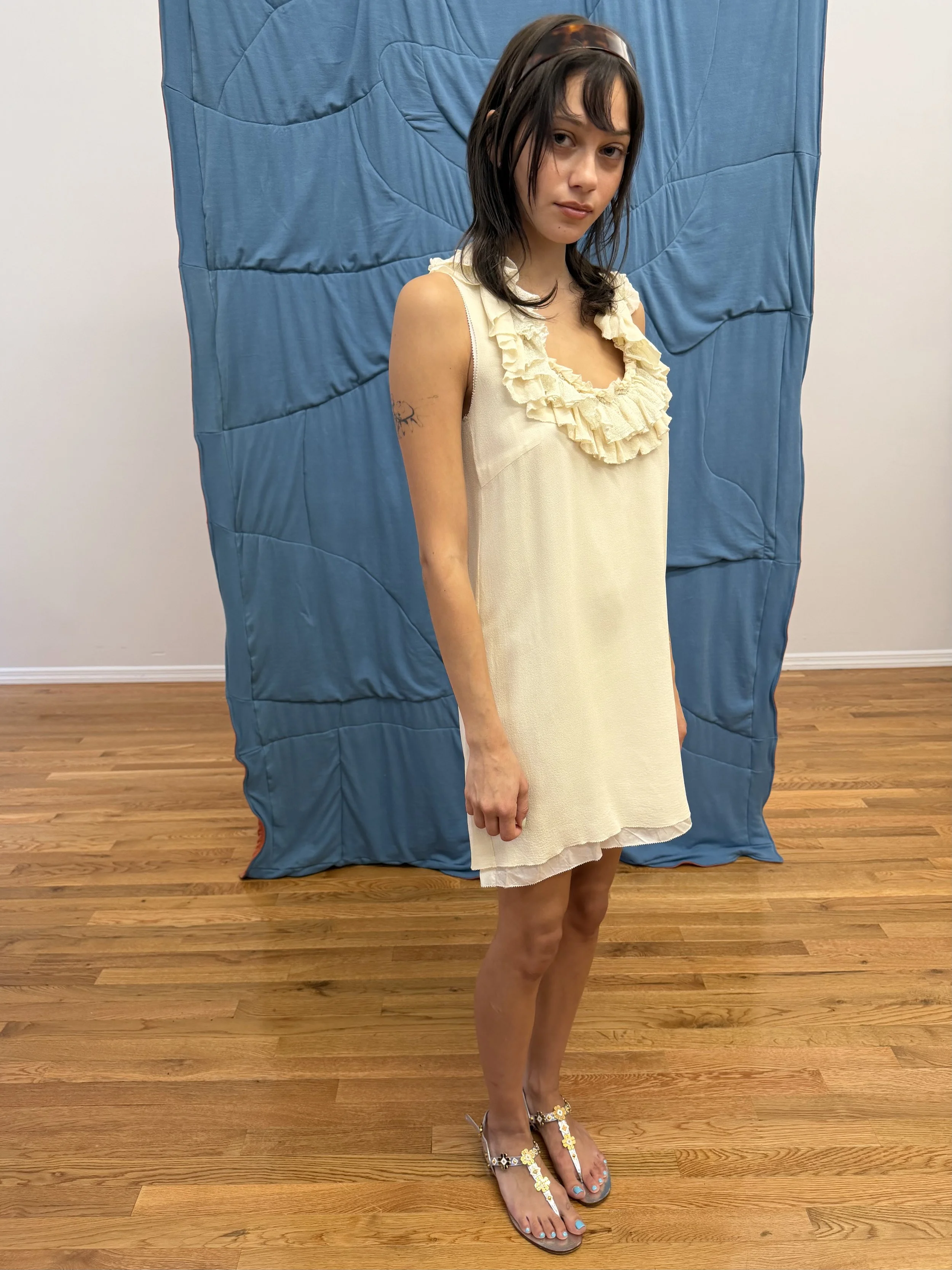 Cream Silk Dress