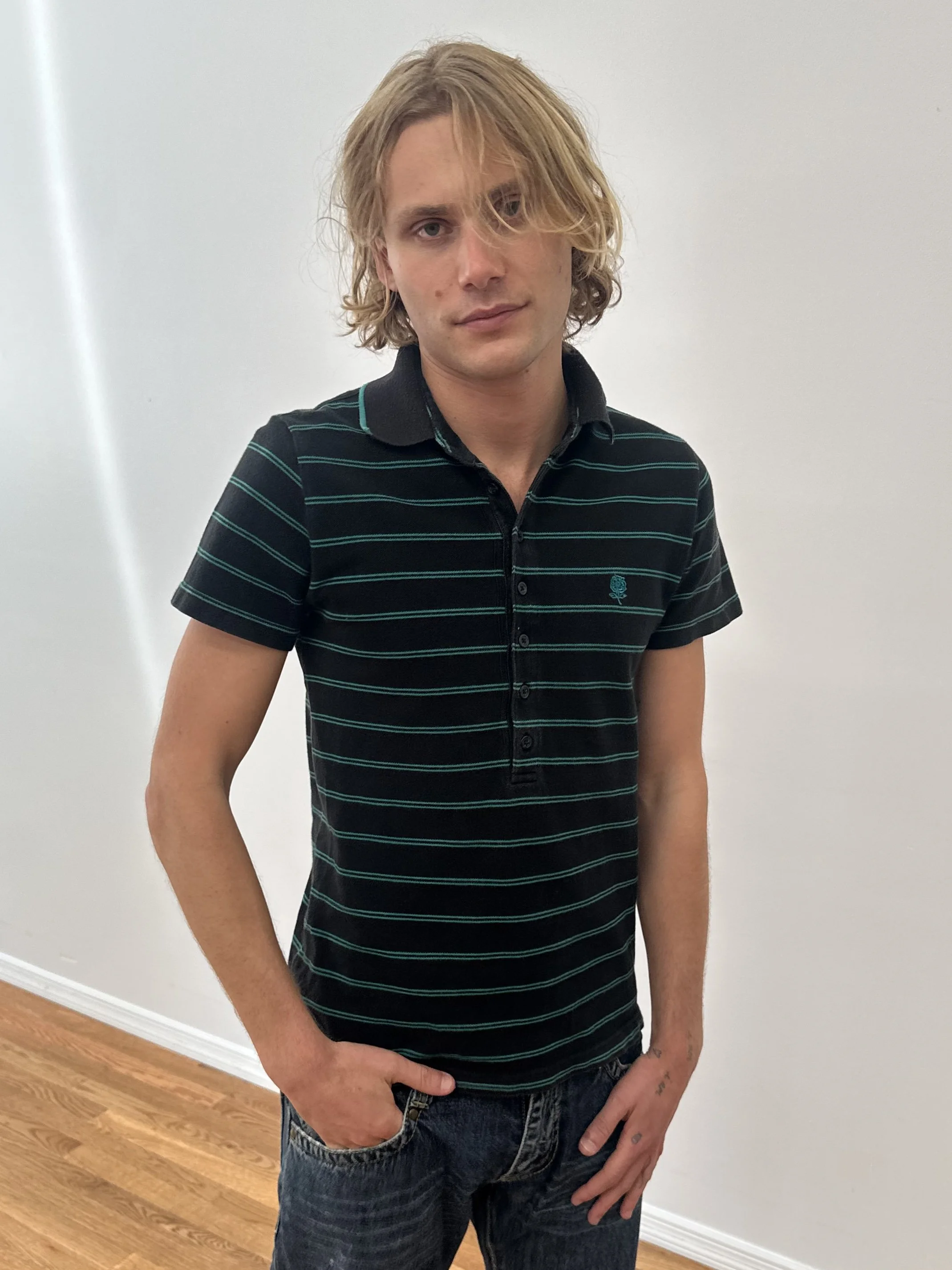 Black Striped Polo