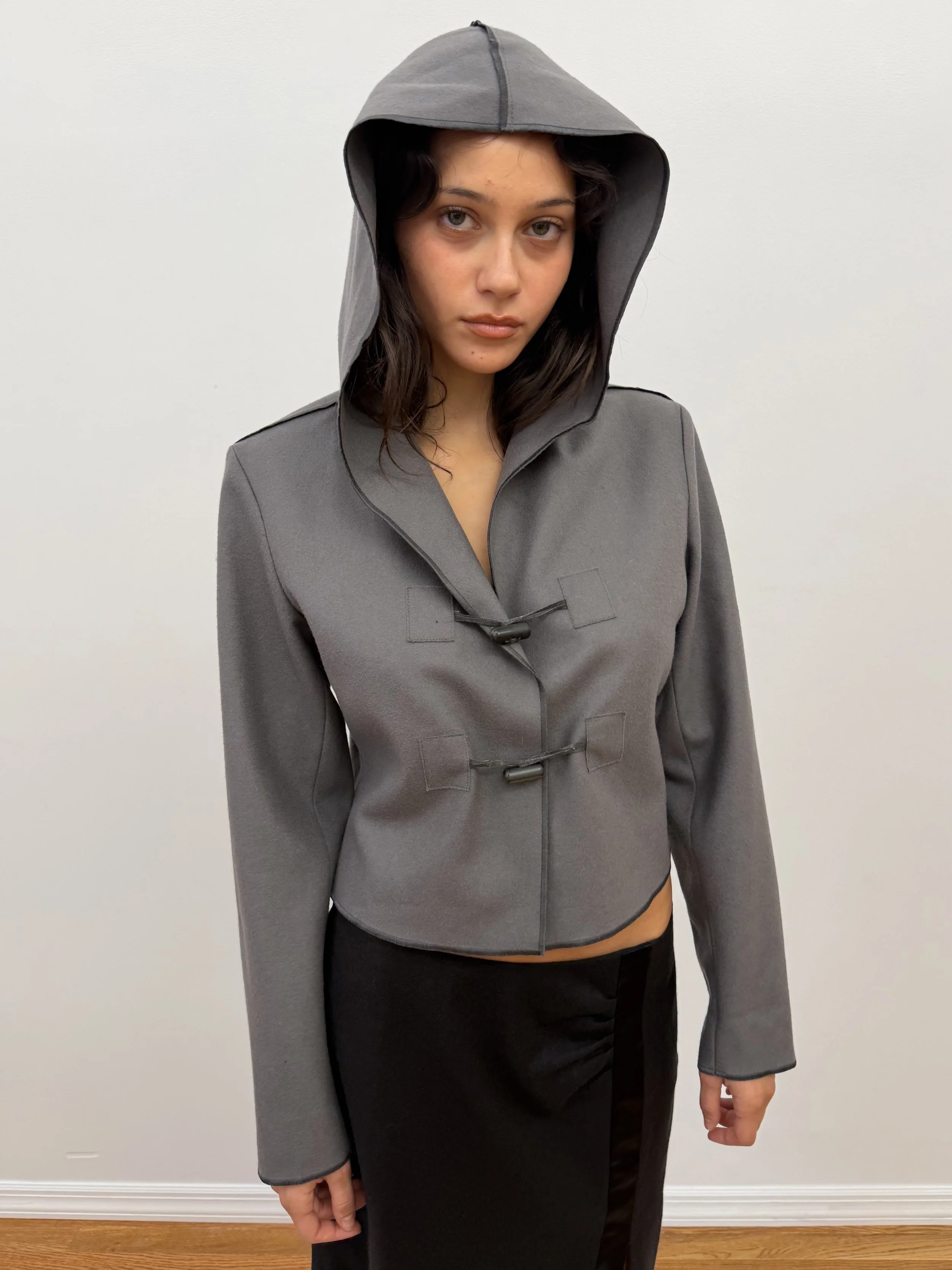 Grey Hooded Cardigan