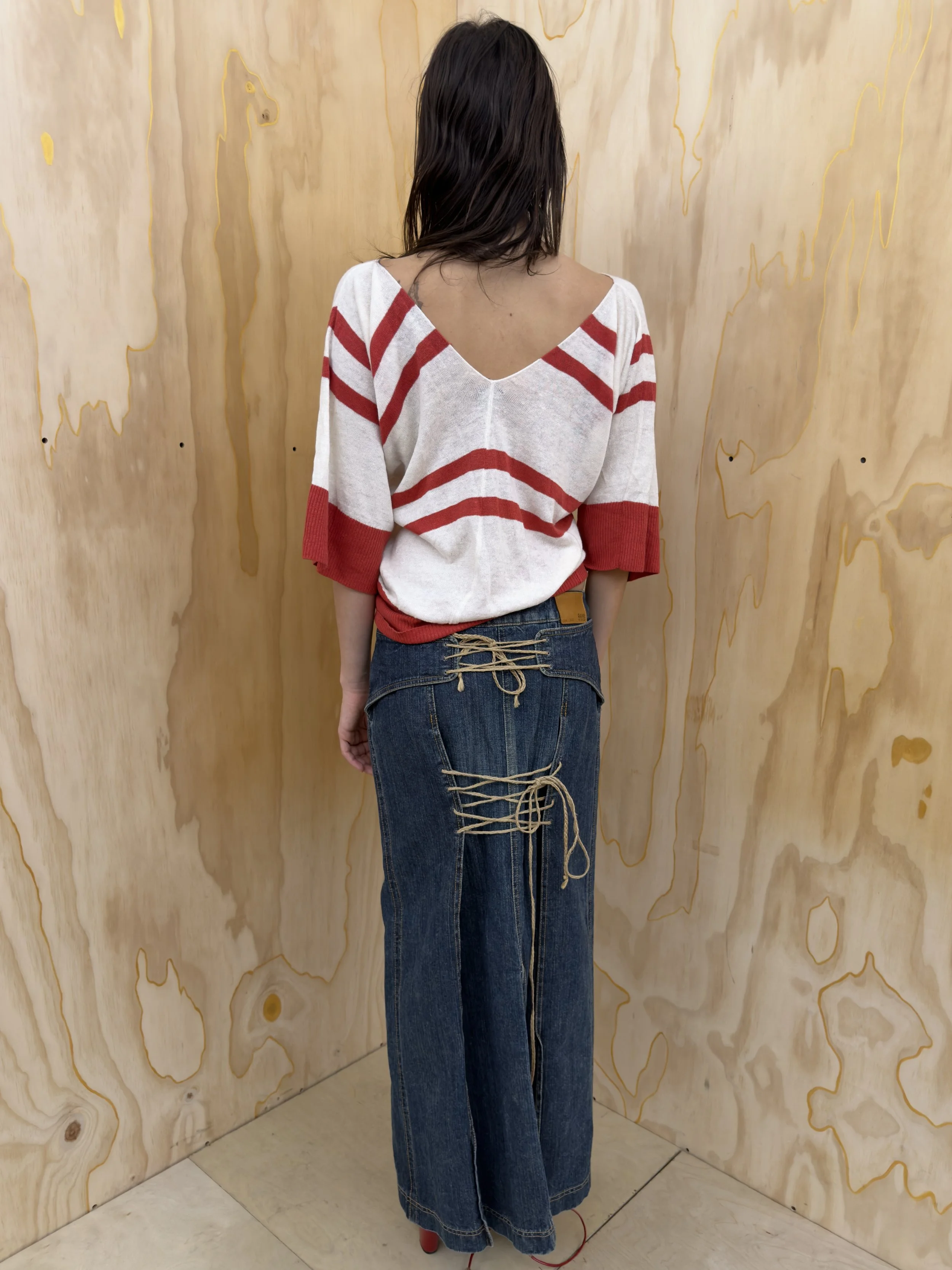 Striped Linen V-neck