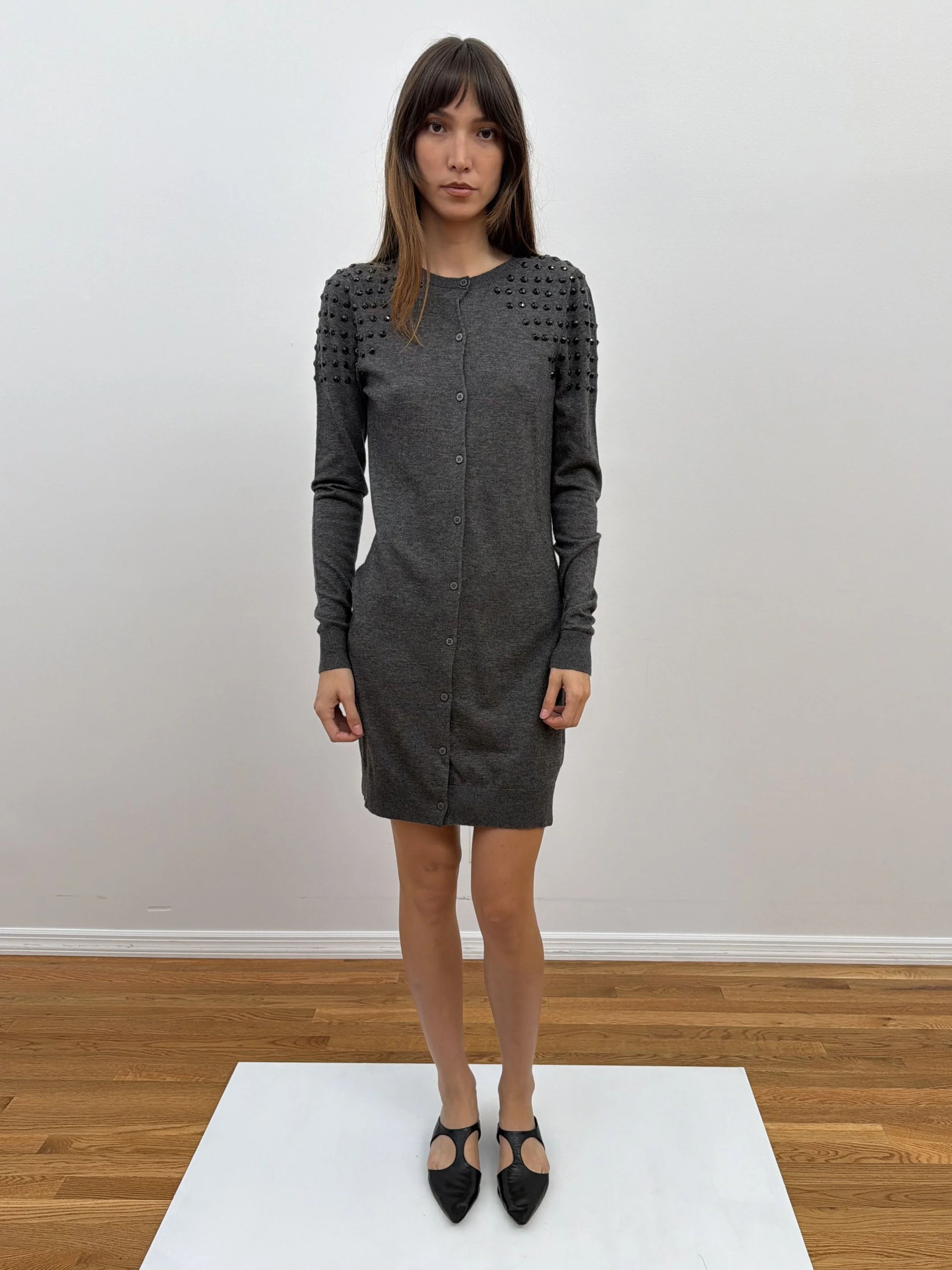 Grey Cardigan Dress