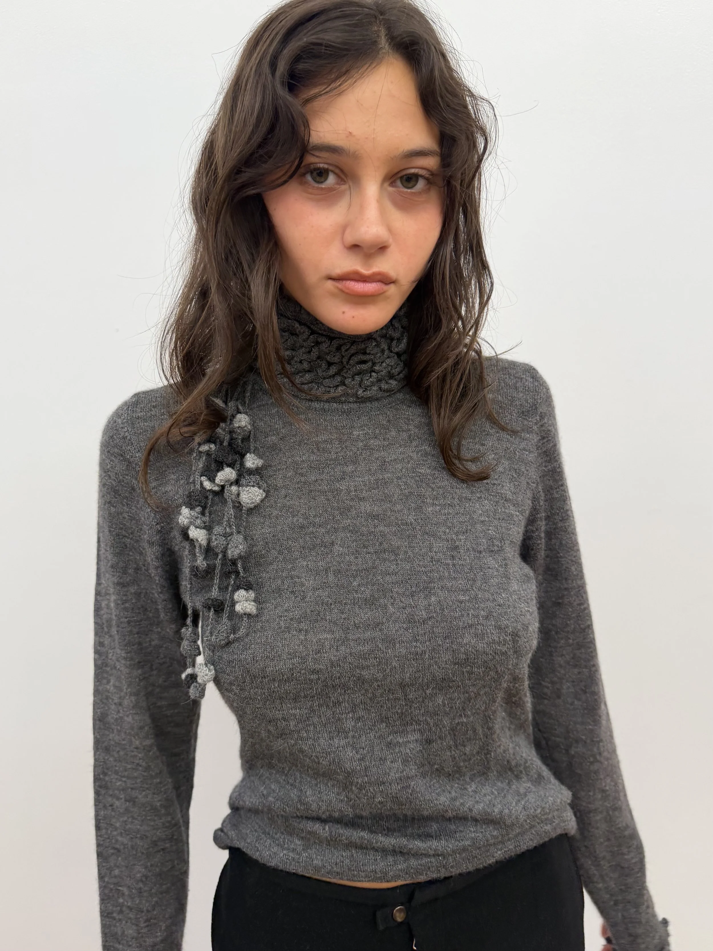 Grey PomPom Sweater