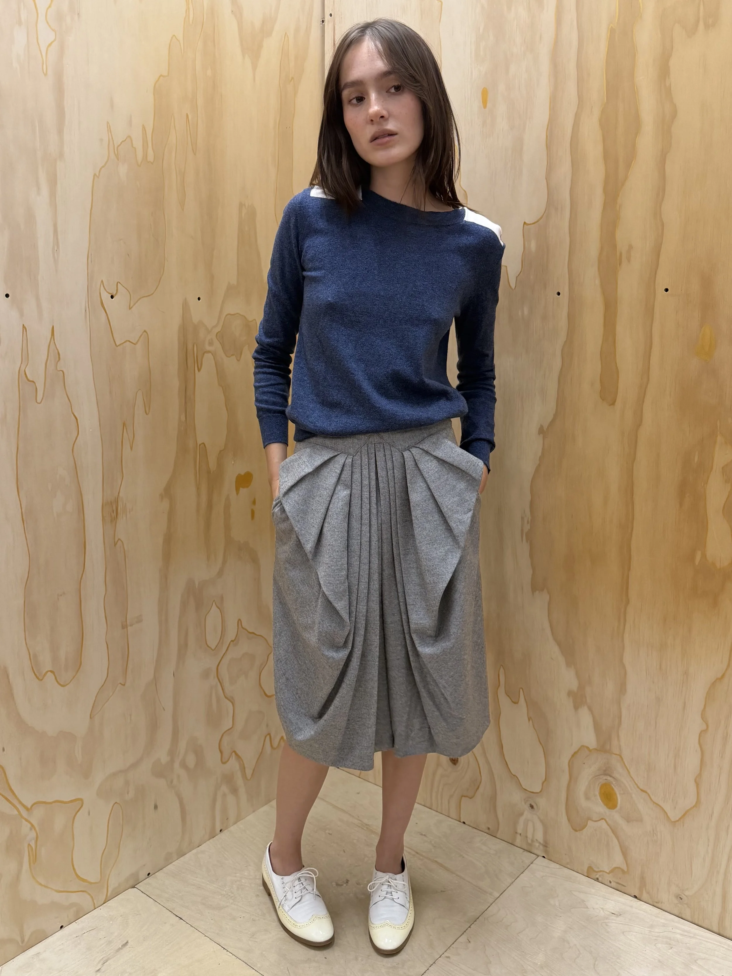Pleated Wool Skirt