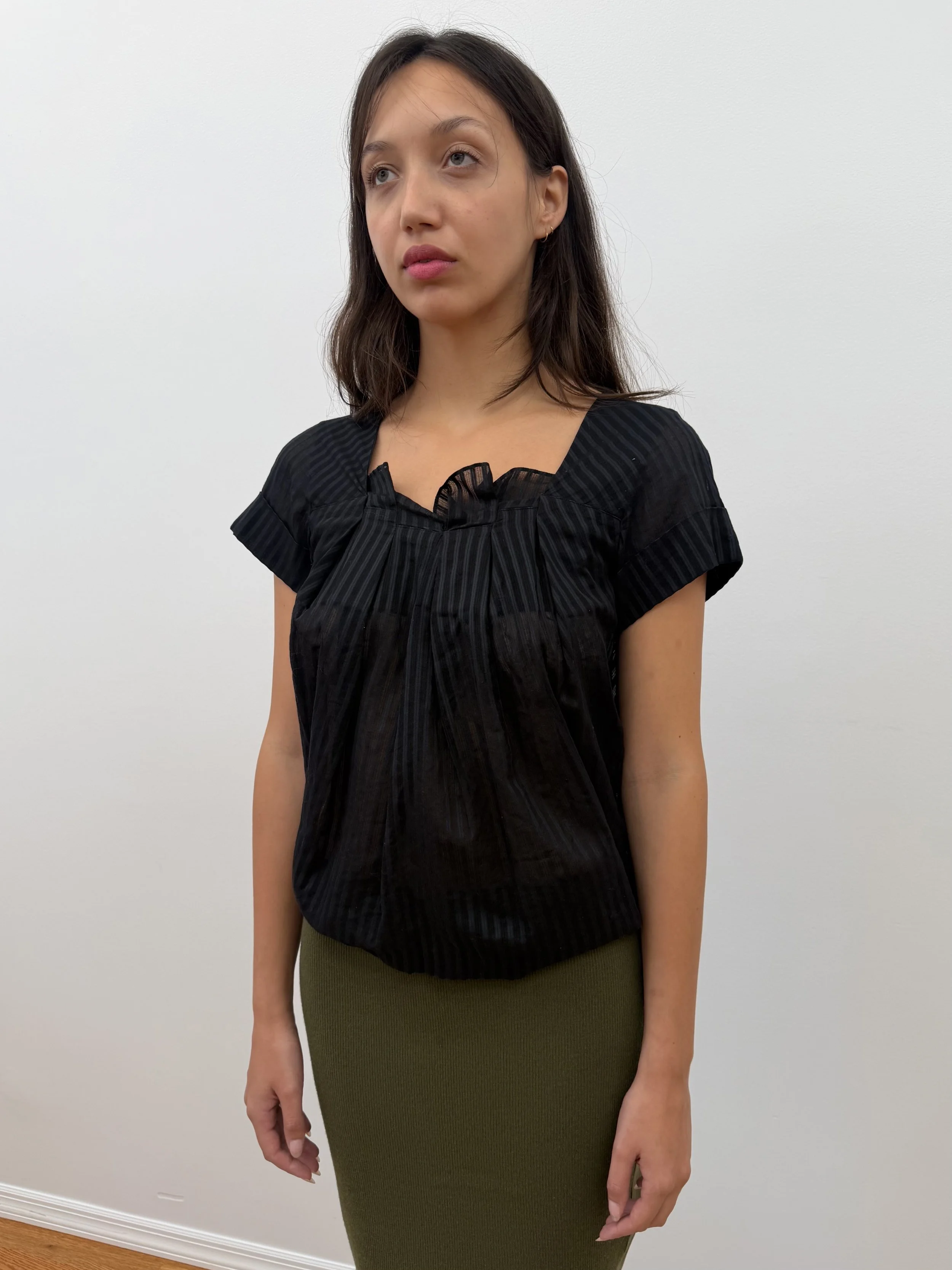 Black Pinstripe Blouse