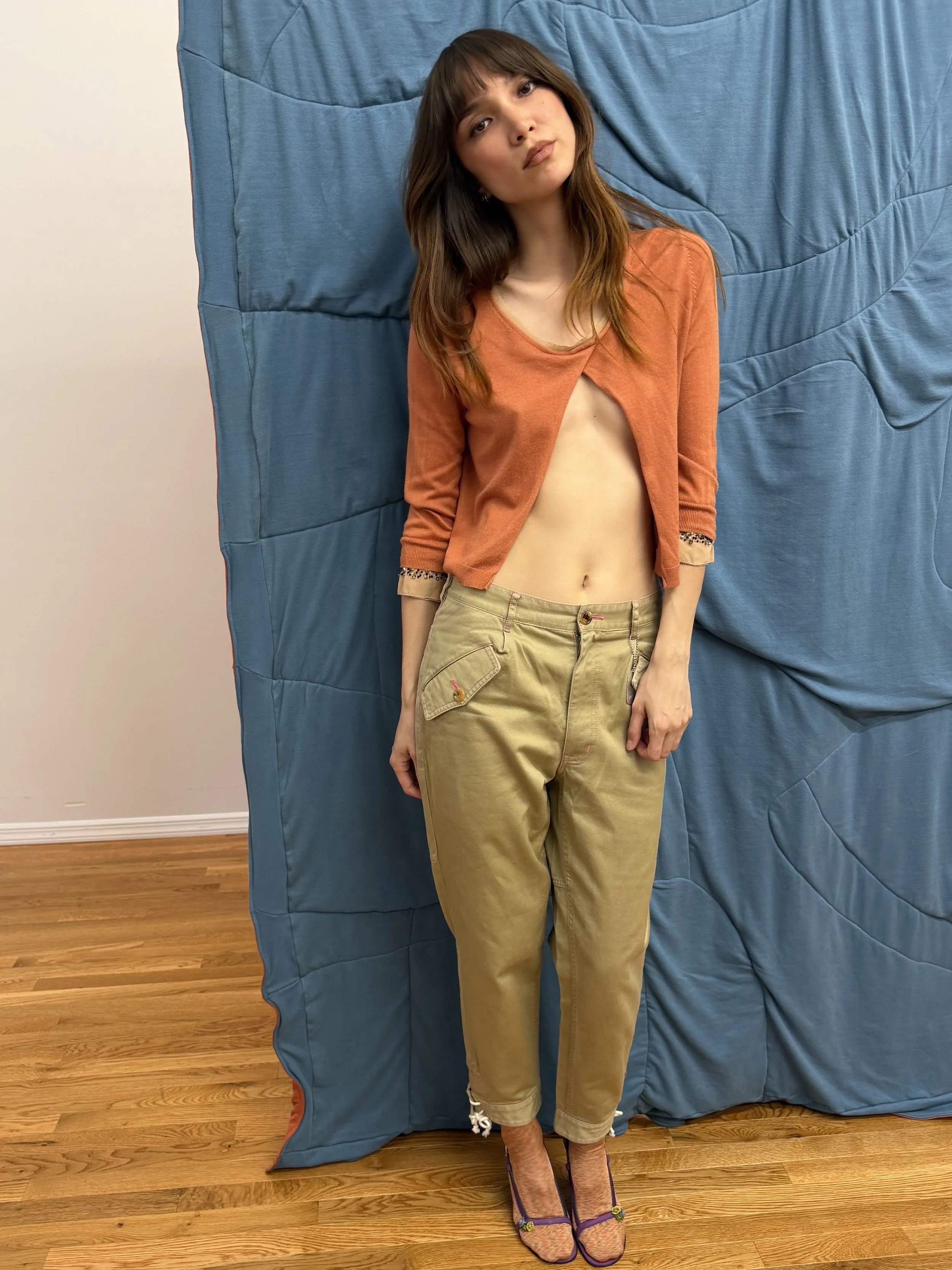 Orange Beaded Top