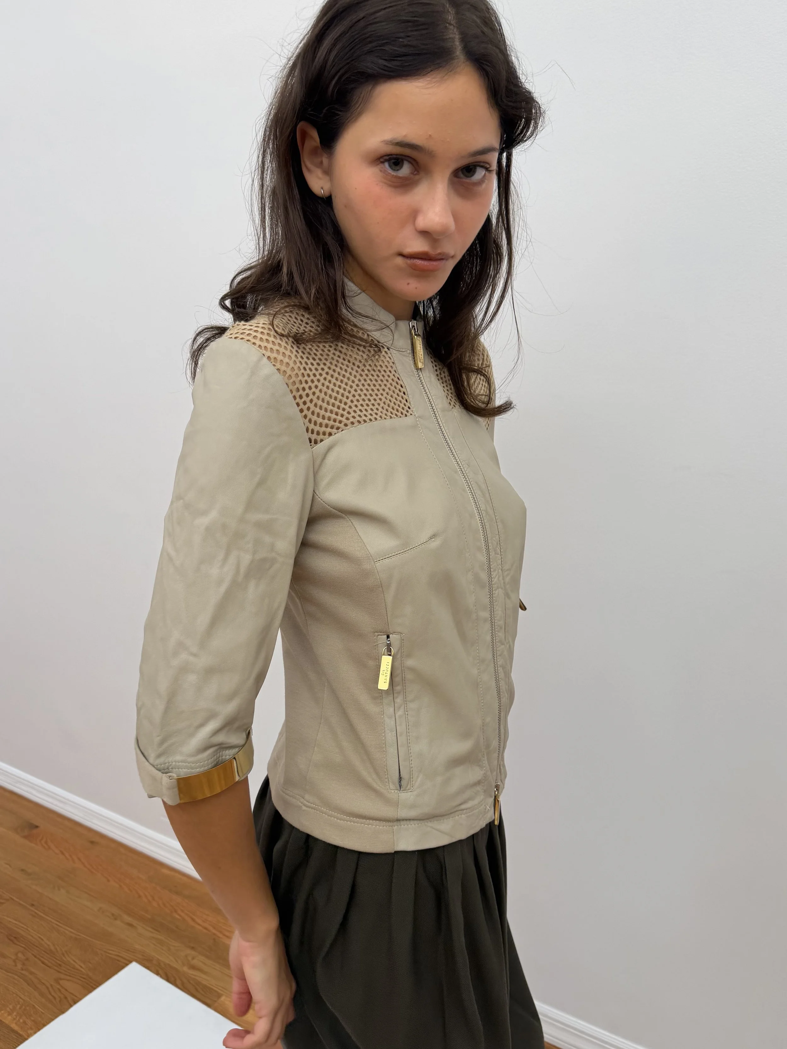 Panelled Leather Jacket